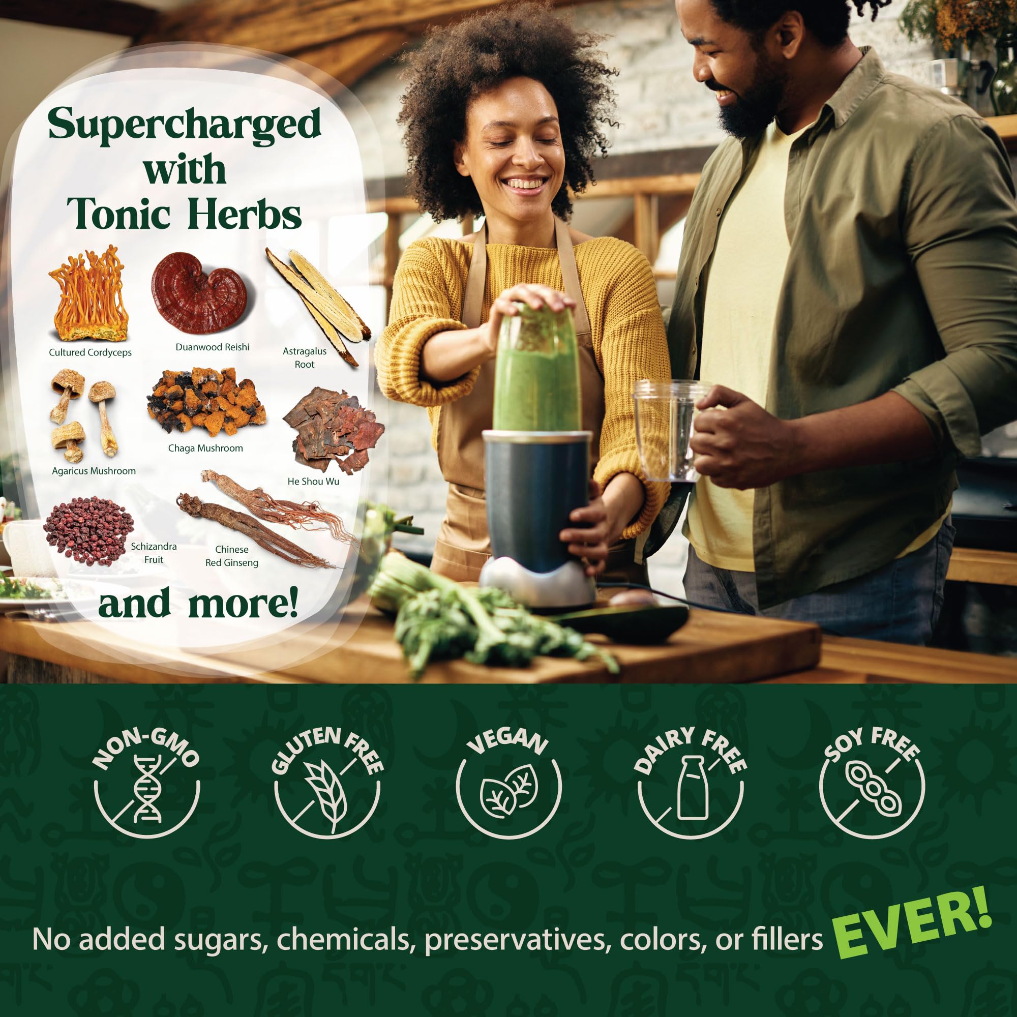Dragon Herbs Tonic Alchemy Superfood Greens Powder with 91 Ingredients: Tonic Herbs, Ashwagandha, Mushrooms, Probiotics, Super Greens, Seaweeds, Fruits, Vegetables, Spirulina - 30 Servings Dragon Herbs Au supplements