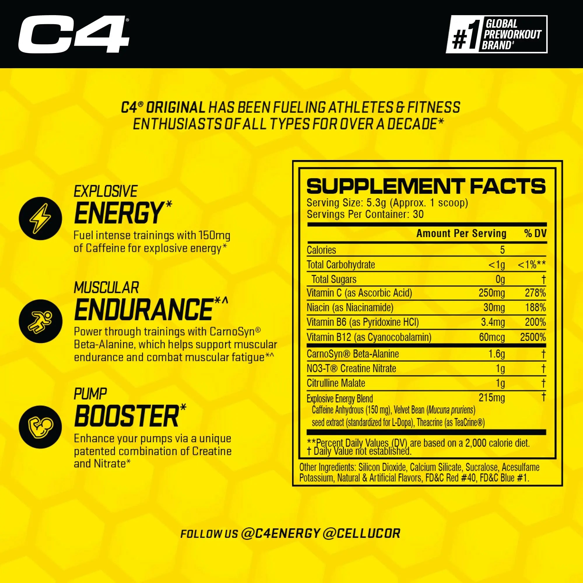 Cellucor C4 Original Pre Workout Powder Grape Sugar Free Preworkout Energy Cellucor Au supplements