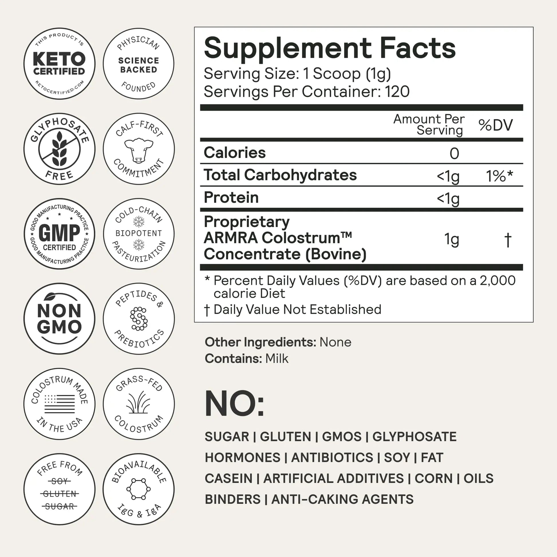 ARMRA Colostrum Powder | Unflavored | Gut Health & Bloating | Skin & Hair | Immunity | Keto, Gluten & Fat-Free | 120 Servings ARMRA Au supplements
