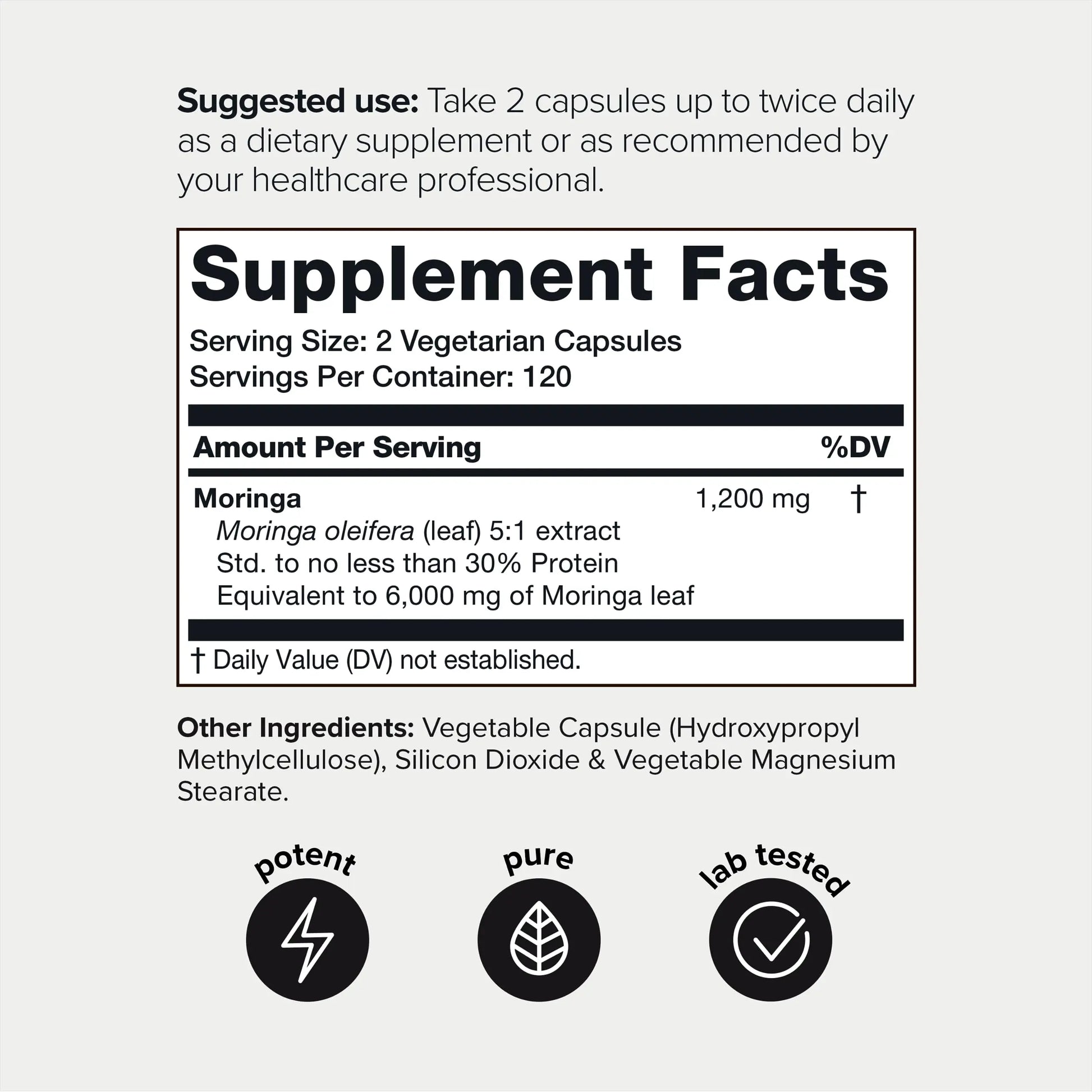 Highly Potent Full Spectrum Indian Moringa Extract - 30% Third-Party Tested Protein Toniiq Au supplements
