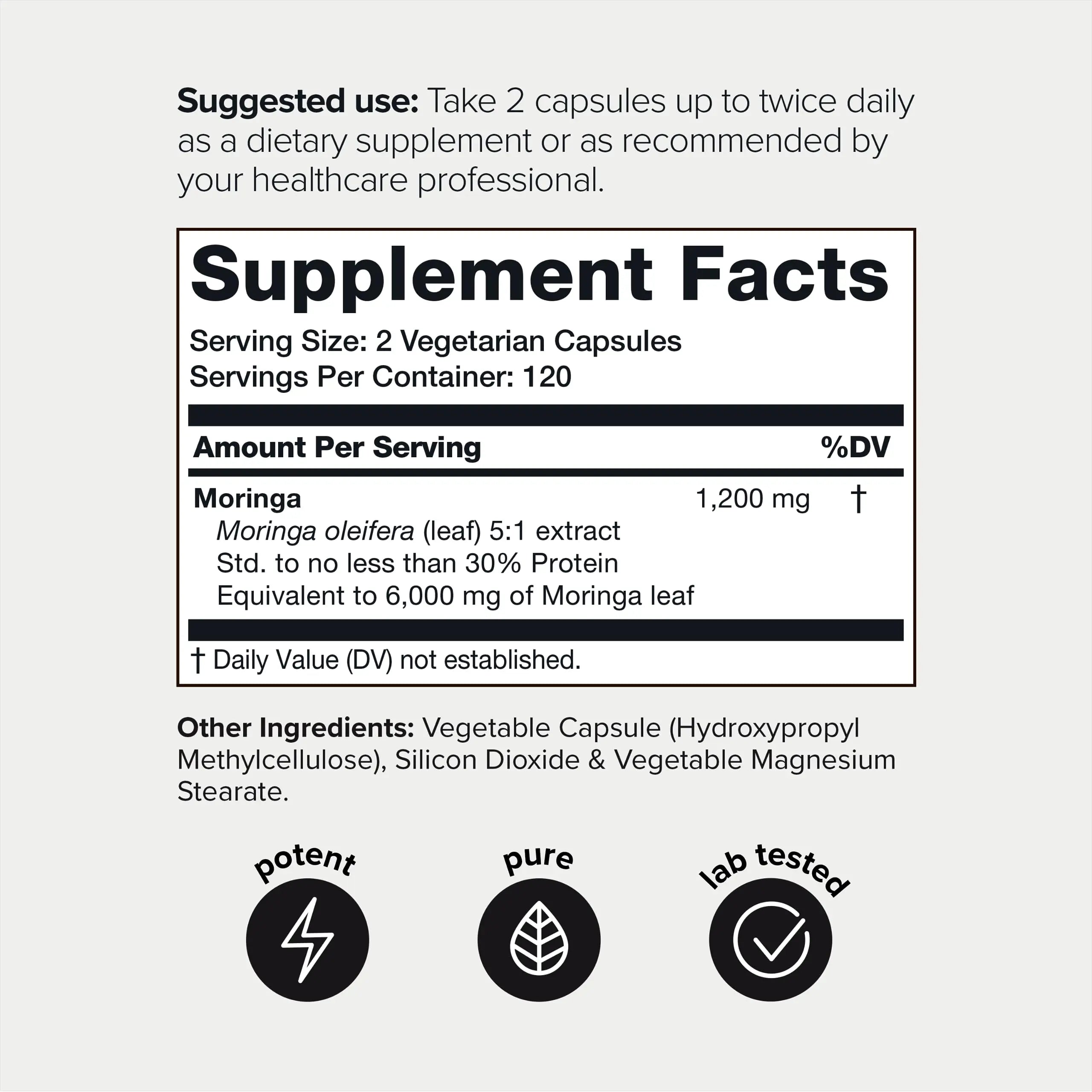 Highly Potent Full Spectrum Indian Moringa Extract - 30% Third-Party Tested Protein Toniiq Au supplements