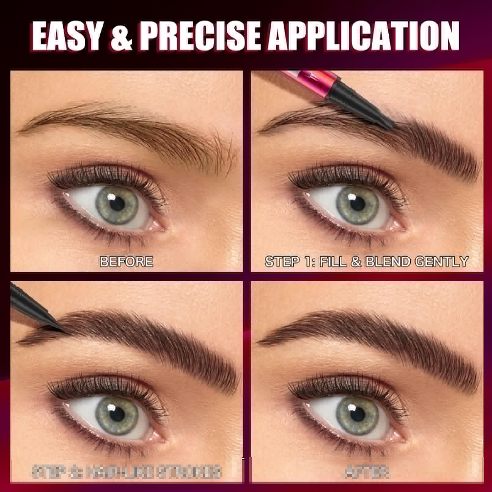 YuLinLon Double-Headed Brow Pen, Ultra-Precise Hair-Like Strokes, Long-Lasting Waterproof Makeup, Available in 5 Natural Shades (3#Dark Brown) Yulinlon Au supplements