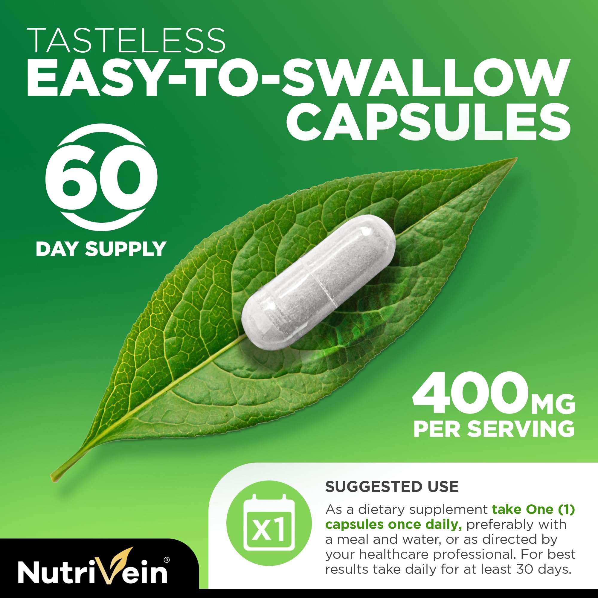 Nutrivein Premium DIM Supplement 400 mg Daily - 120 Servings (120 Capsules): Diindolylmethane for Women and Men - Plus Bioperine - Estrogen Supplement - Menopause and Middle Age Support Nutrivein Au supplements