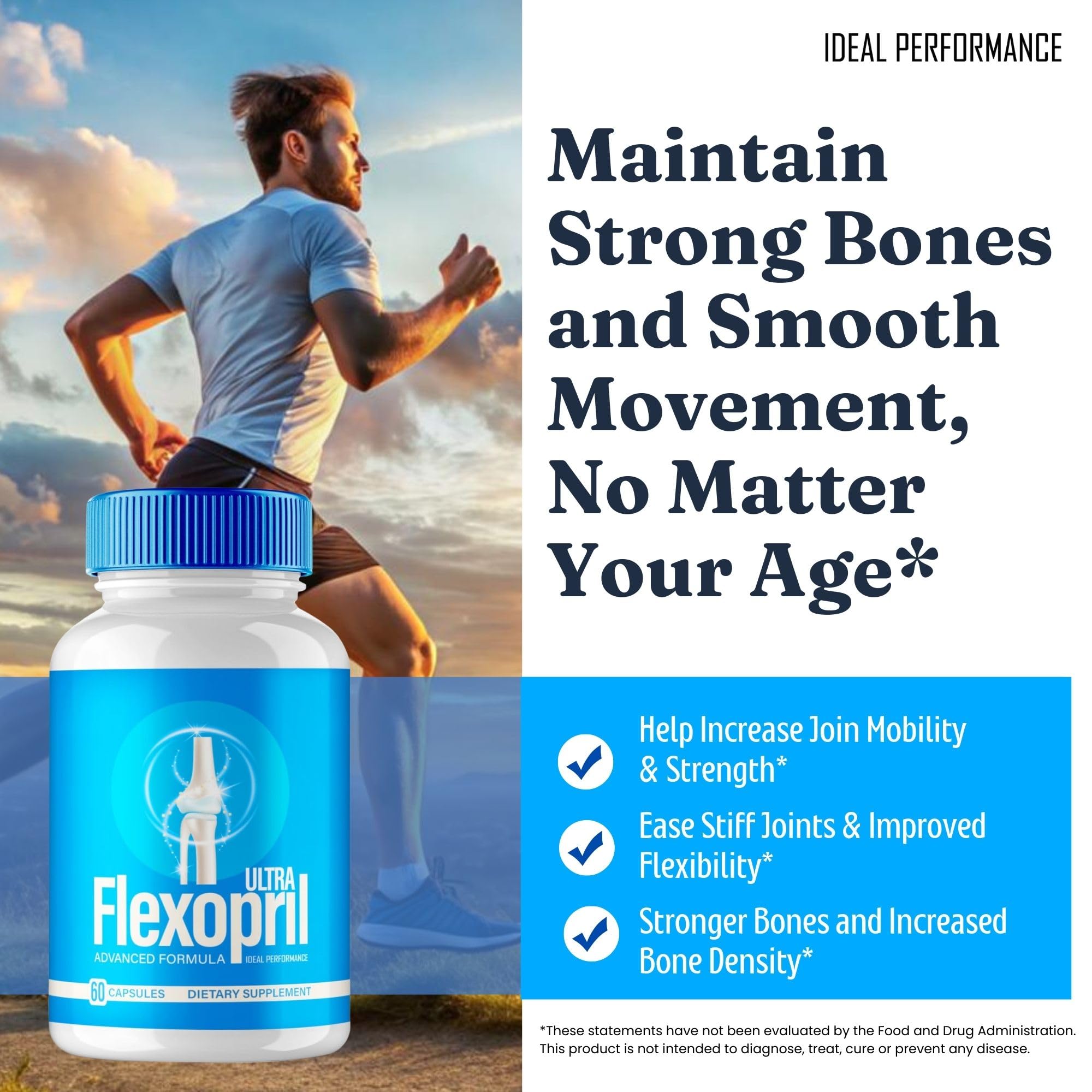 Flexopril Ultra Joint Support Capsules, Official Flexopril Supplement Pills, All-Natural Formula to Fortify Bones and Bolster Flexibility - Maximum Strength, FlexoprilUltra Pills Reviews (60 Capsules) IDEAL PERFORMANCE Au supplements