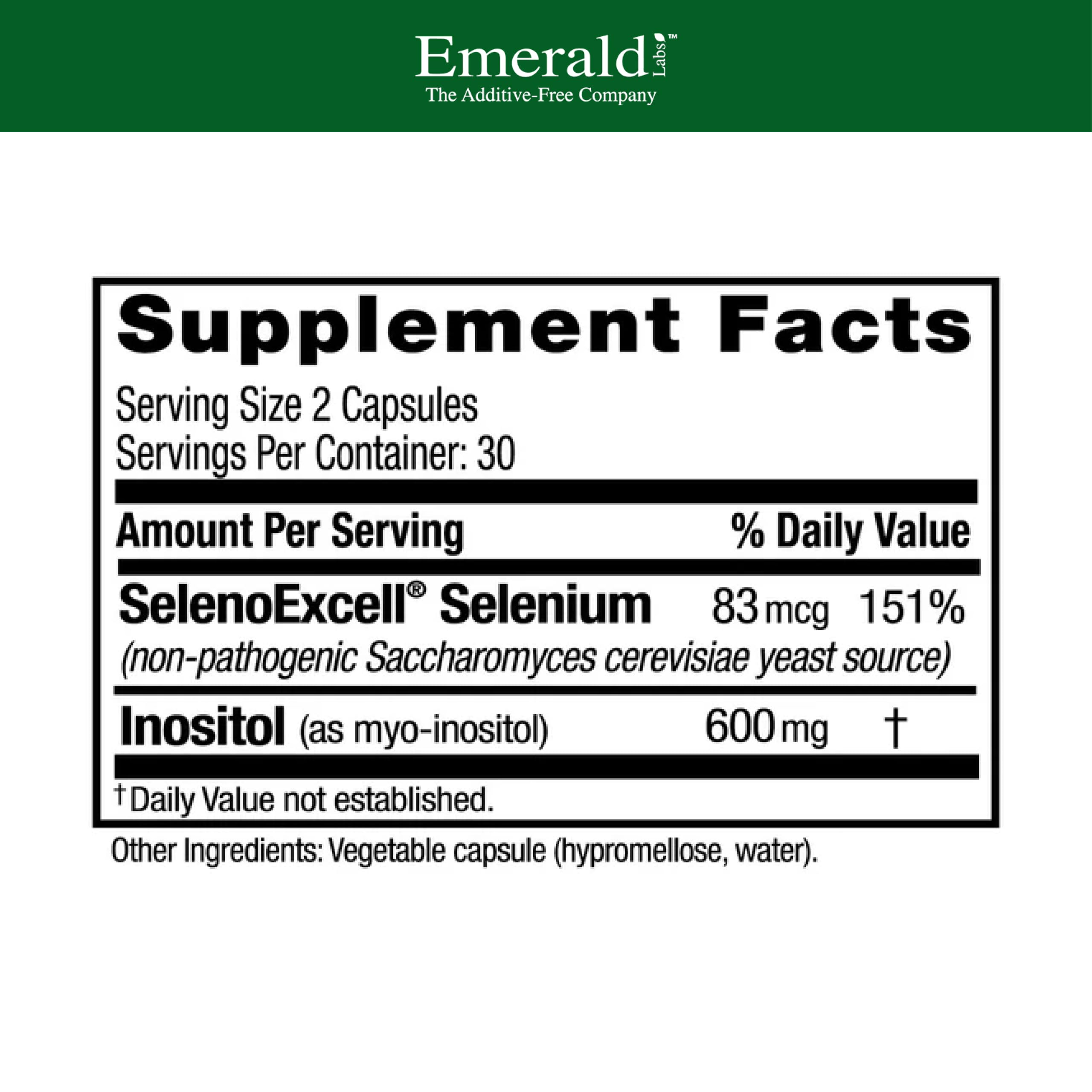 Emerald Labs HashiMune Health - Vegan Thyroid & Immune Support Supplement - Includes SelenoExcell Selenium & Myo-Inositol - 60 Vegetable Capsules (30-Day Supply) EMERALD LABS Au supplements