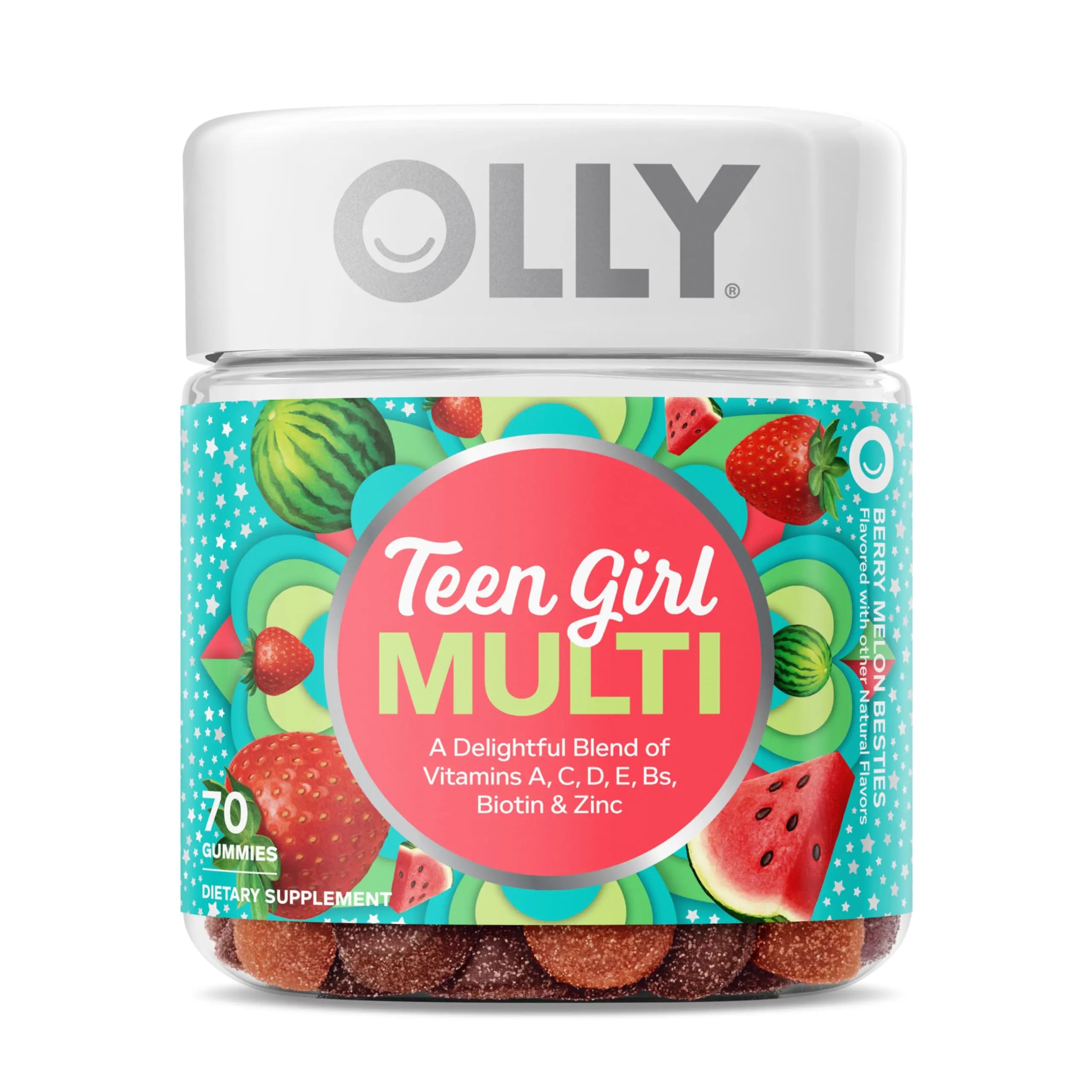 Olly Teen Girl Multi Gummy, Healthy Skin and Immune Support, 15 Essential Vitamins, Biotin, Zinc, Calcium, Chewable Multivitamin OLLY Au supplements