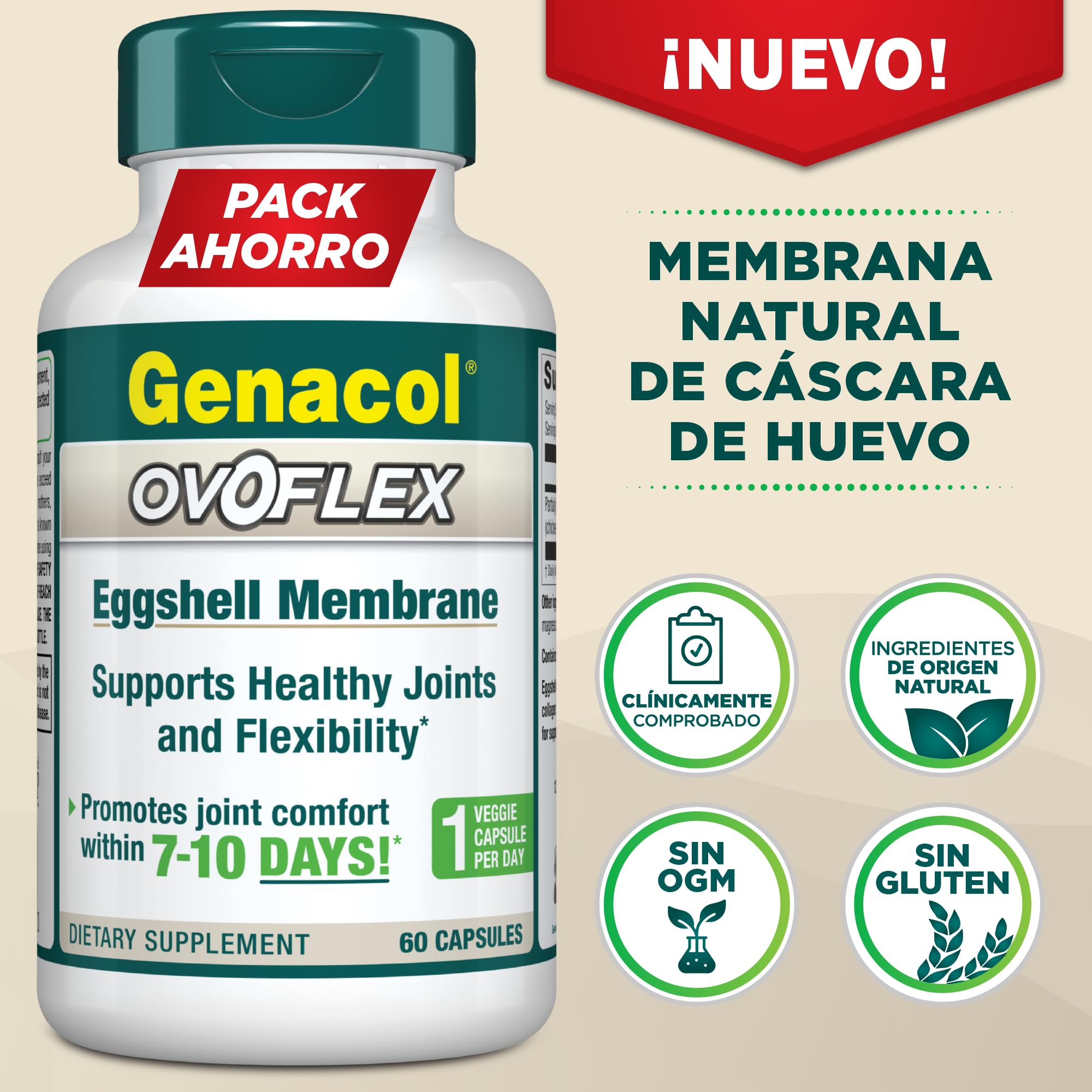 Genacol Ovoflex – Natural Eggshell Membrane Supplement, Support Healthy Joints & Flexibility, Vegetarian Solution for Joint Care, Results in 7 Days, Value Pack, 60 Capsules (60-Day Supply) Genacol Au supplements