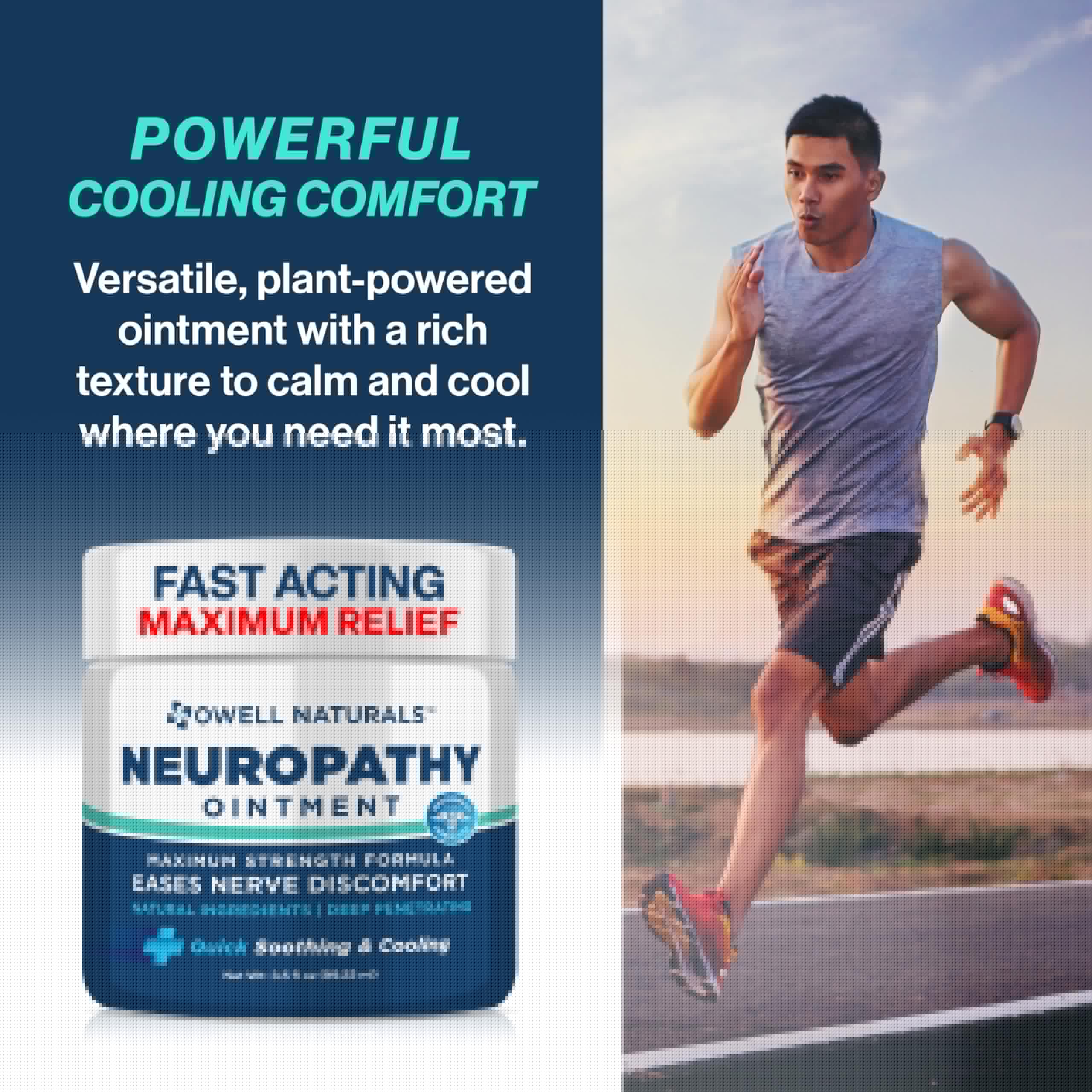 Owell Naturals Neuropathy Nerve Ointment for Feet, Fingers, Hands, Toes, Back, Legs & Arms - Fast-Acting Formula, Max Strength, Cooling Effect, 3.5 Fl Oz Owell Naturals Au supplements