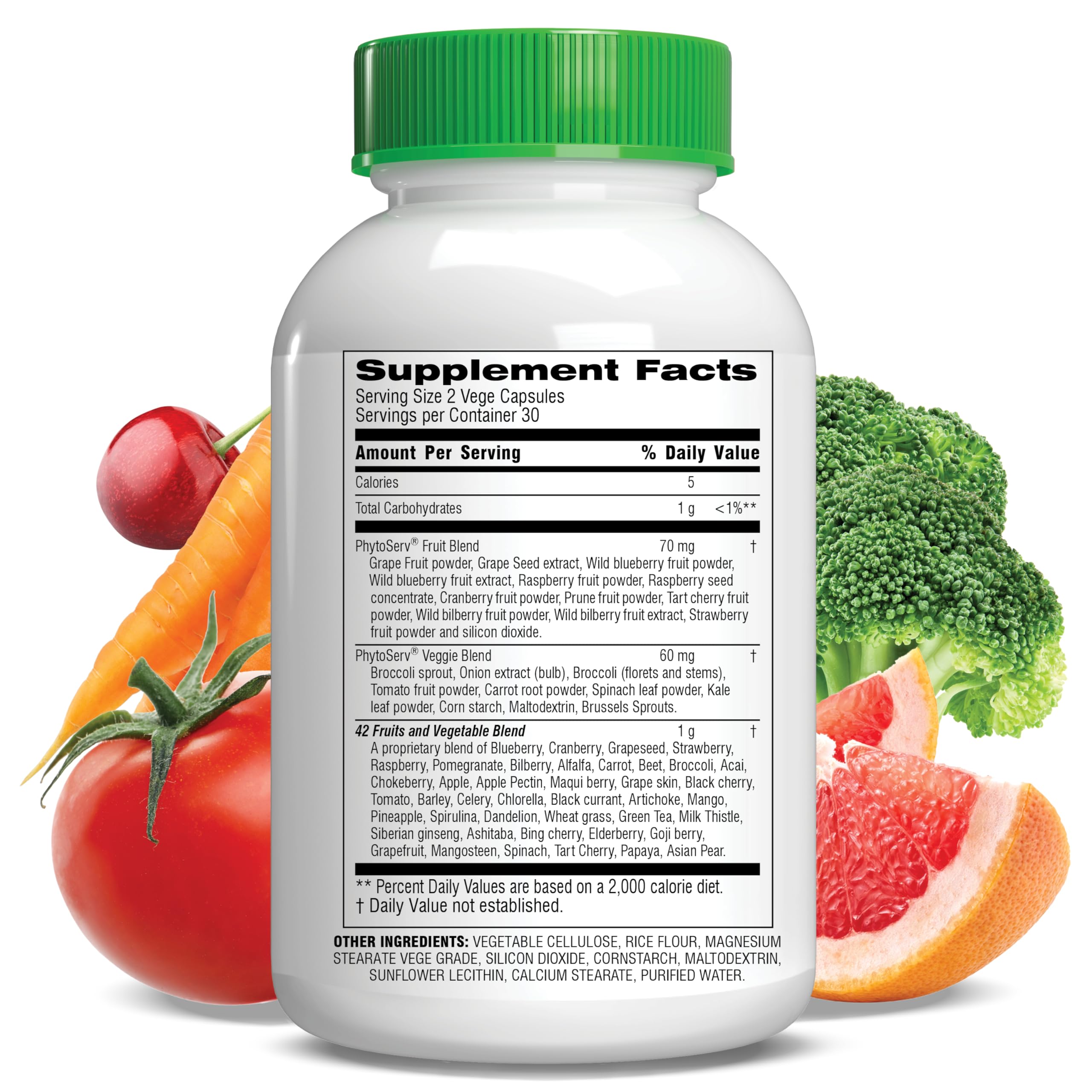 Botanic Choice Since 1910 - Mega Fruits & Veggies Blend - 42 Fruits and Vegetables - 2 Caps Daily - 60 Count Supplement Botanic Choice Au supplements