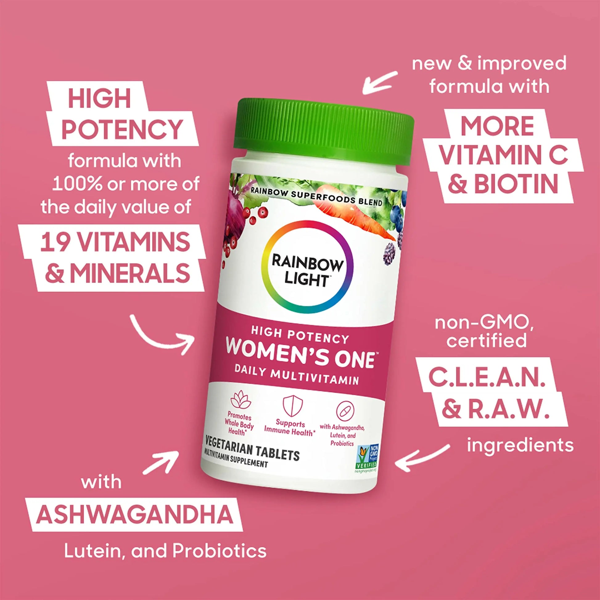 Rainbow Light Womens One High-Potency Daily Multivitamin, Womens Multivitamin Rainbow Light Au supplements