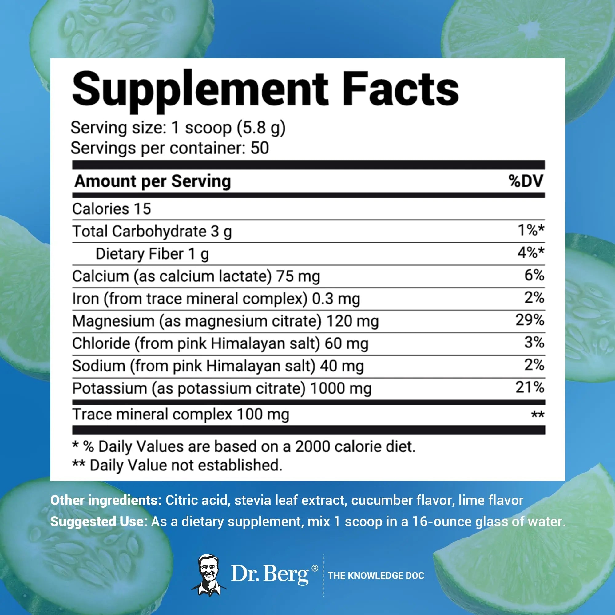 Dr. Berg Hydration Keto Electrolyte Powder - Enhanced w/ 1,000mg of Potassium & Real Dr. Berg Nutritionals Au supplements
