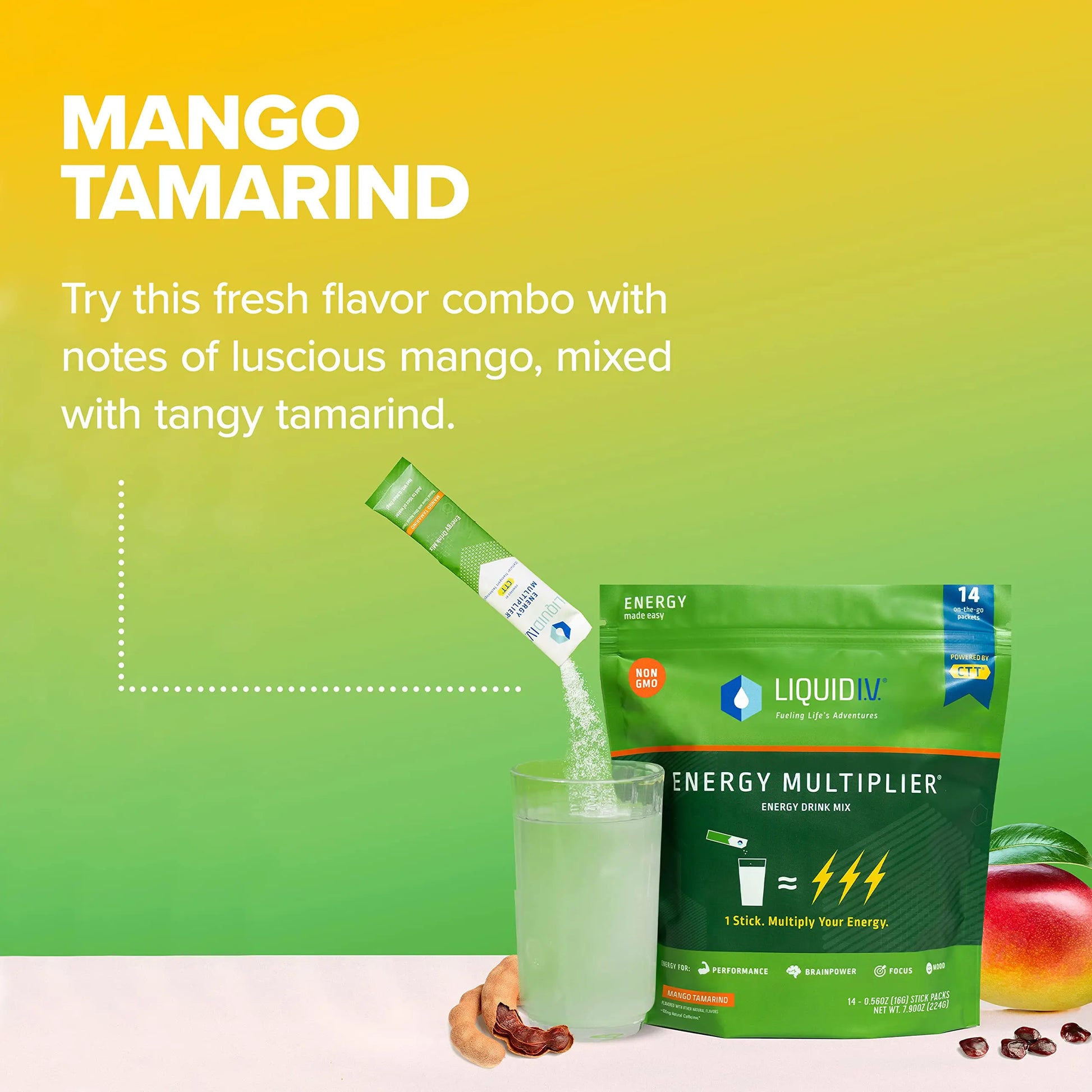 Liquid I.V. Hydration + Energy Multiplier - Mango Tamarind - Hydration Powder Liquid I.V. Au supplements