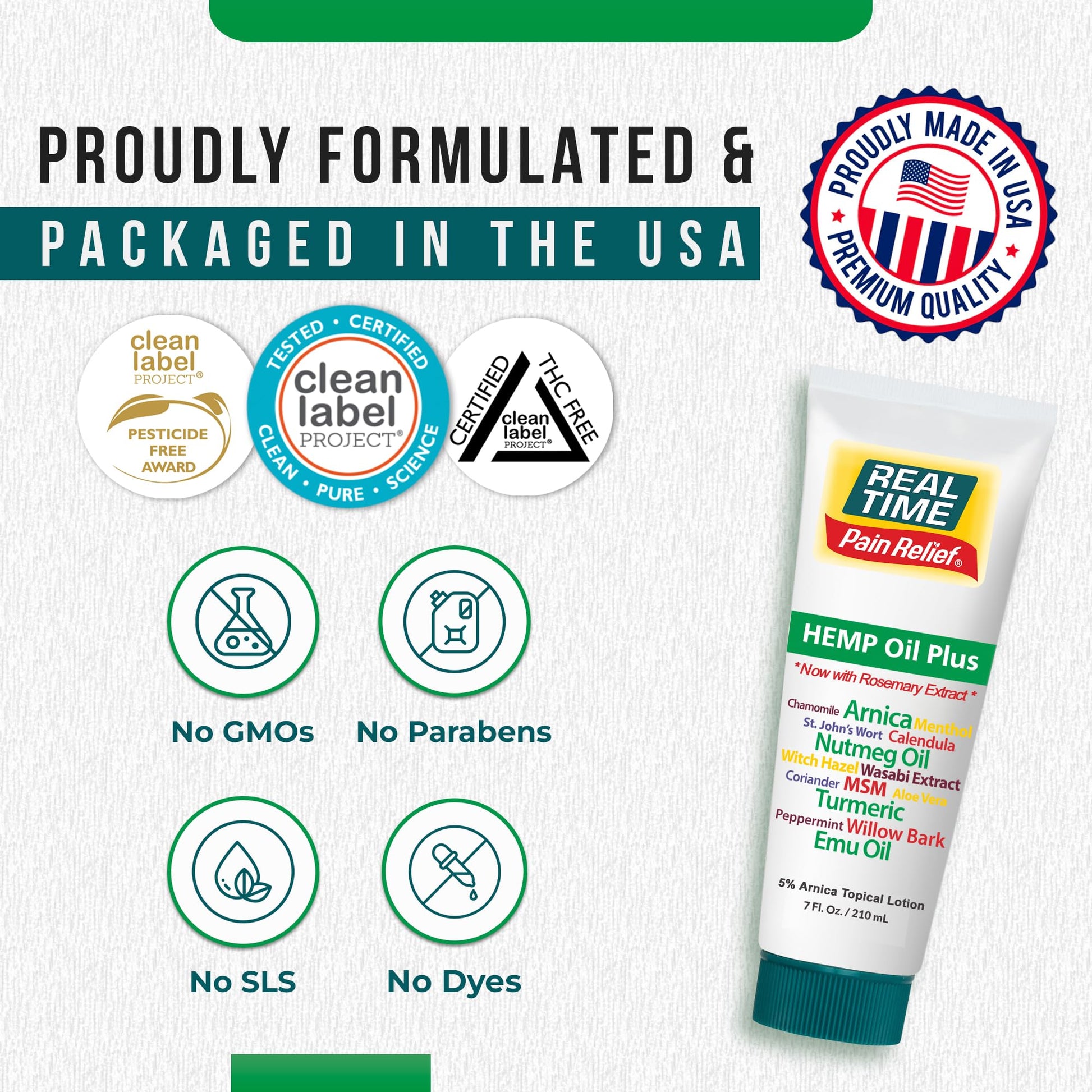 Real Time Pain Relief Hemp Oil Plus 7 oz Tube | 20 Natural Ingredients: 5% Arnica, Turmeric & More | Fast-Absorbing Lotion for Muscles, Hands, Feet, Ankles, Back, Shoulders & Knees Real Time Pain Relief Au supplements