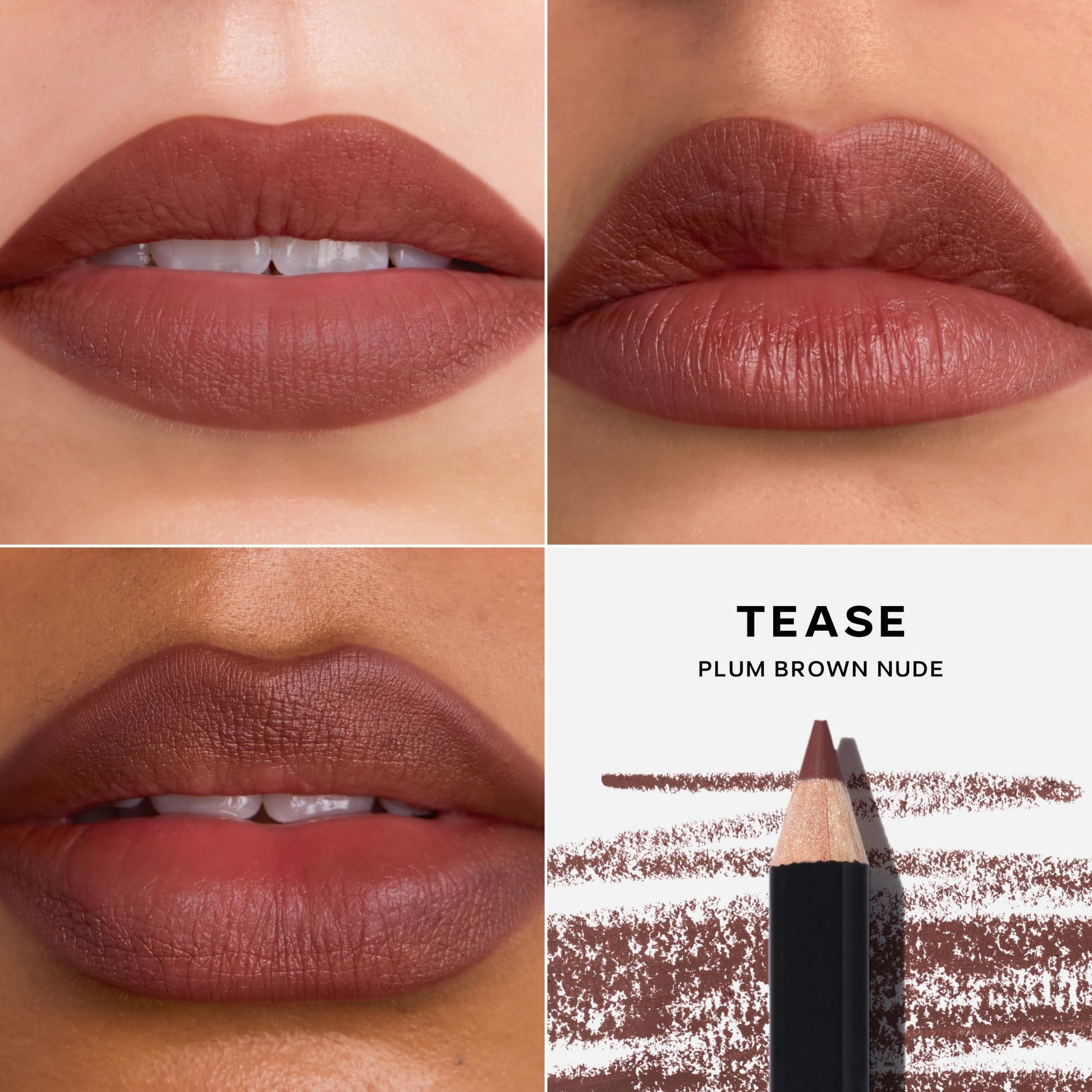 Saie Lip Liner 101 - Lip Pencil Made with a Creamy, Soft Matte Formula for a Naturally Framed or Fully Filled Look - Supercharged with Shea Butter & Jojoba Oil - Tease (.05 oz) Saie Au supplements