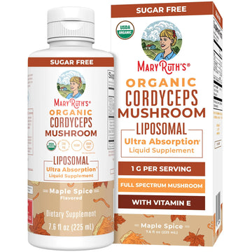 MaryRuth Organics Cordyceps Mushroom Supplement | Ultra Absorption Liposomal | Full Spectrum Mushroom | 200mg Beta-Glucans Per Serving | USDA Organic | Vegan | 7.6 oz | 15 Servings MARYRUTH'S Au supplements