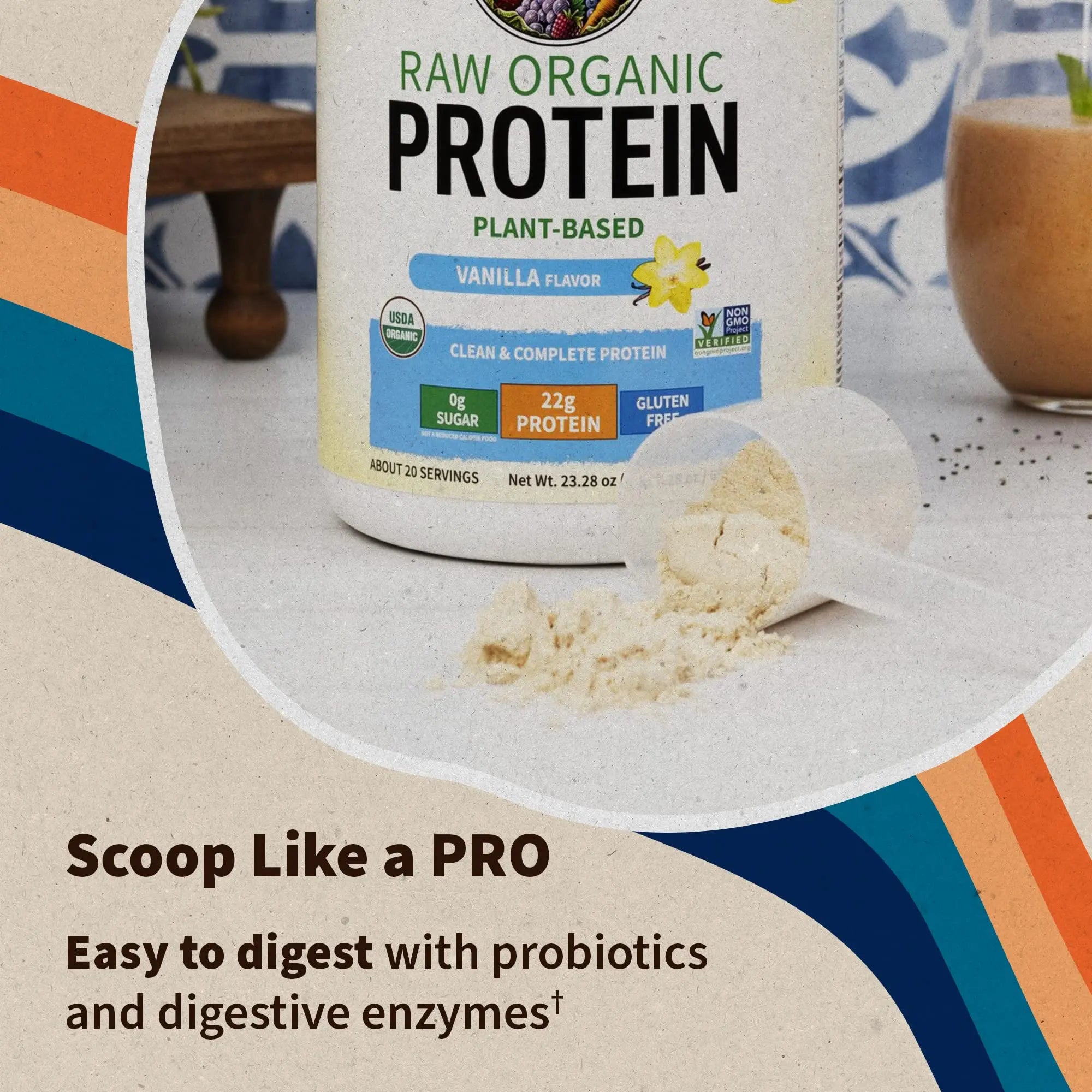 Organic Vegan Vanilla Protein Powder - Garden of Life – 22g Complete Plant Based Raw Garden of Life Au supplements