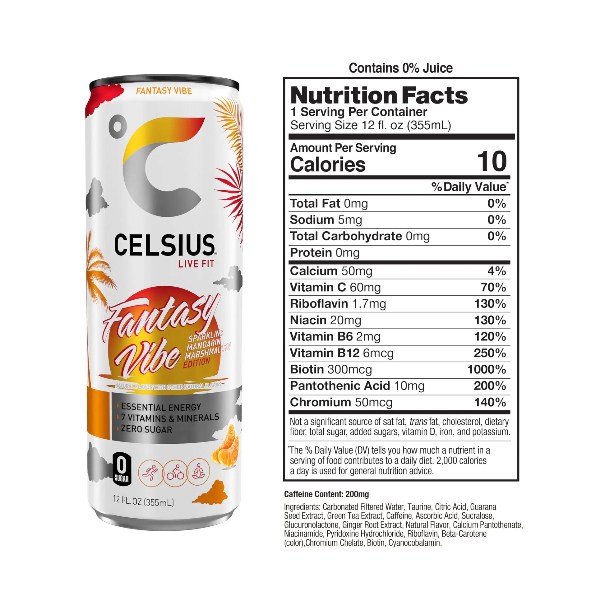 CELSIUS Sparkling Fantasy Vibe, Functional Essential Energy Drink, 12 Fl Oz (Pack of 12) CELSIUS Au supplements