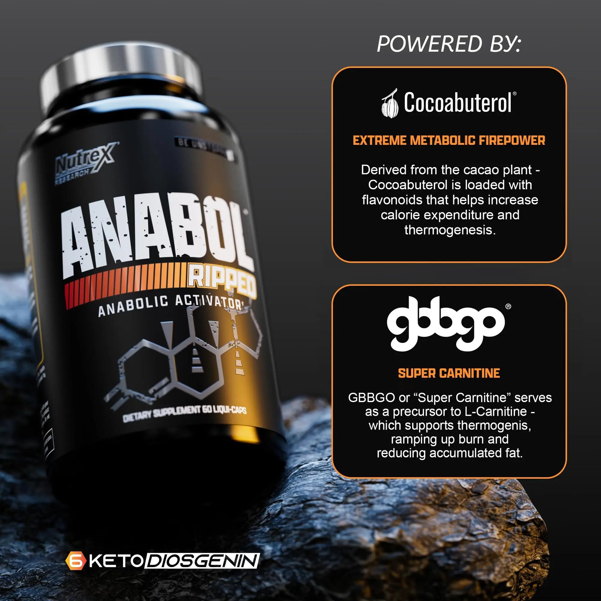 Nutrex Research Anabol Ripped Anabolic Muscle Builder for Men, 2-in-1 Muscle Builder and Shredding Supplement, (60 Count) Nutrex Research Au supplements