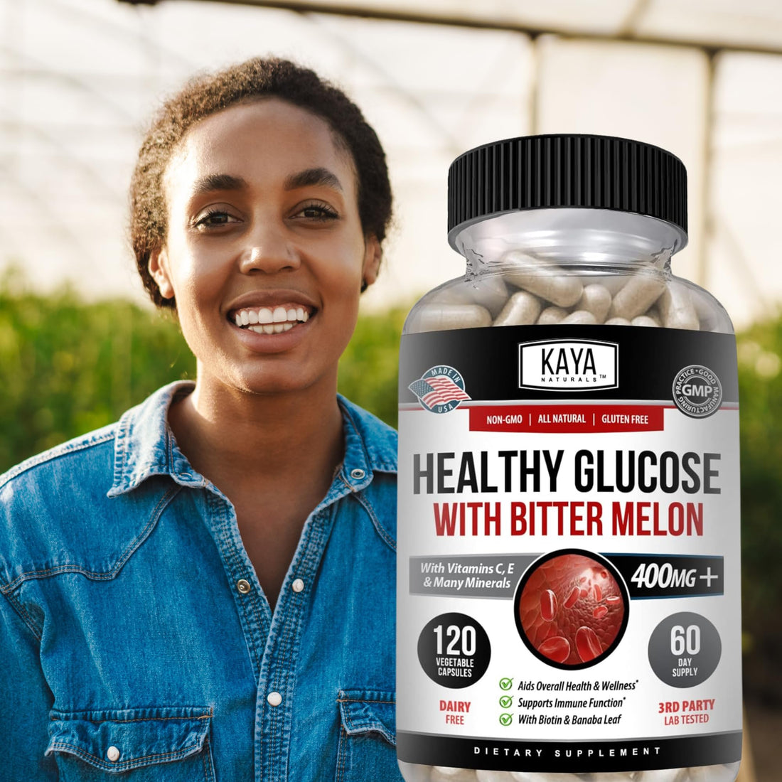 Kaya Naturals Healthy Gluco with Bittermelon Supplement | Support Healthy Levels and Function, 20 Herbs Vitamins and Minerals, Alpha Lipoic Acide, Cinnamon, Vitamin C & E, Non-GMO (120 Count) Kaya Naturals Au supplements