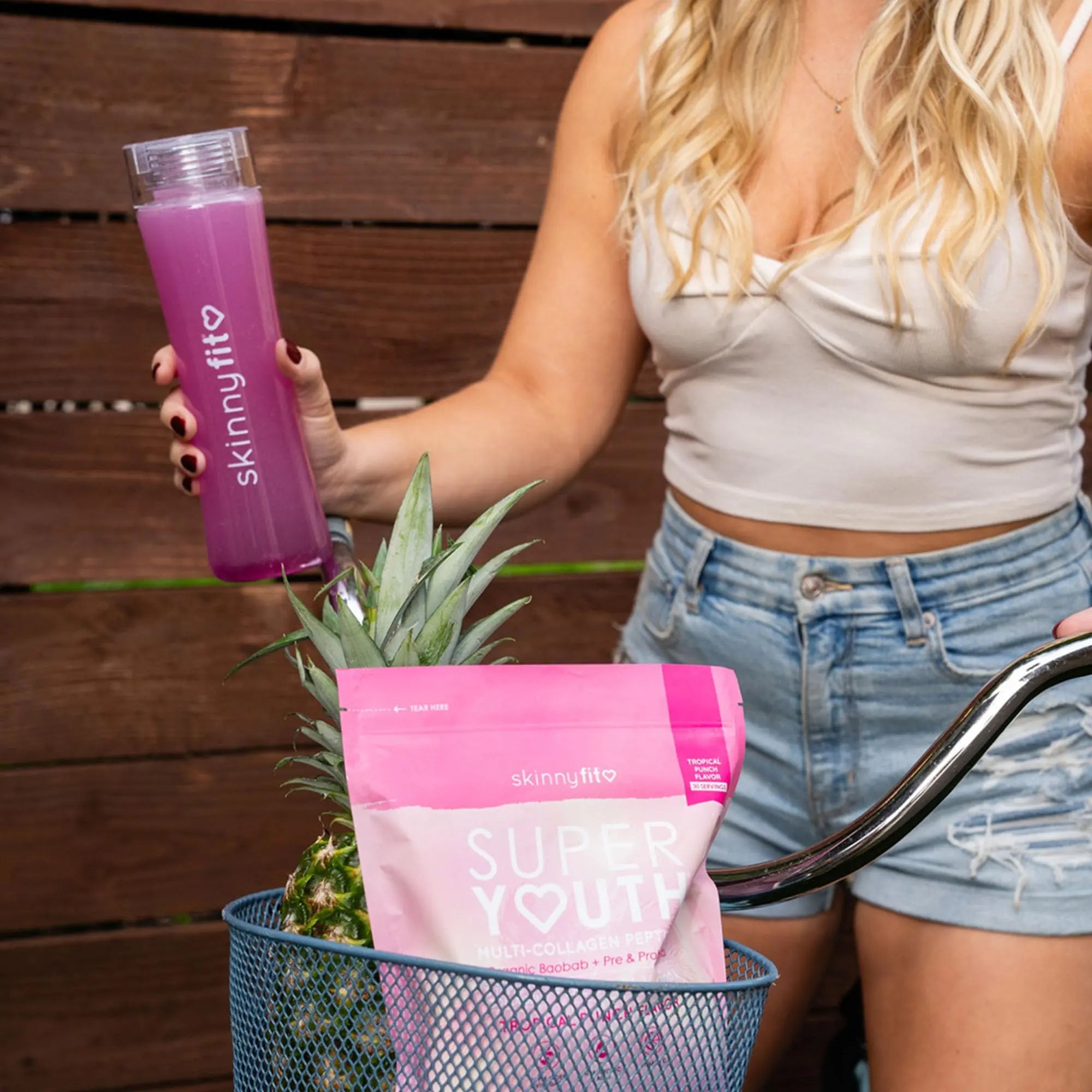 SkinnyFit Super Youth Tropical Punch Multi-Collagen Peptides + Probiotics, Baobab Fiber SkinnyFit Au supplements