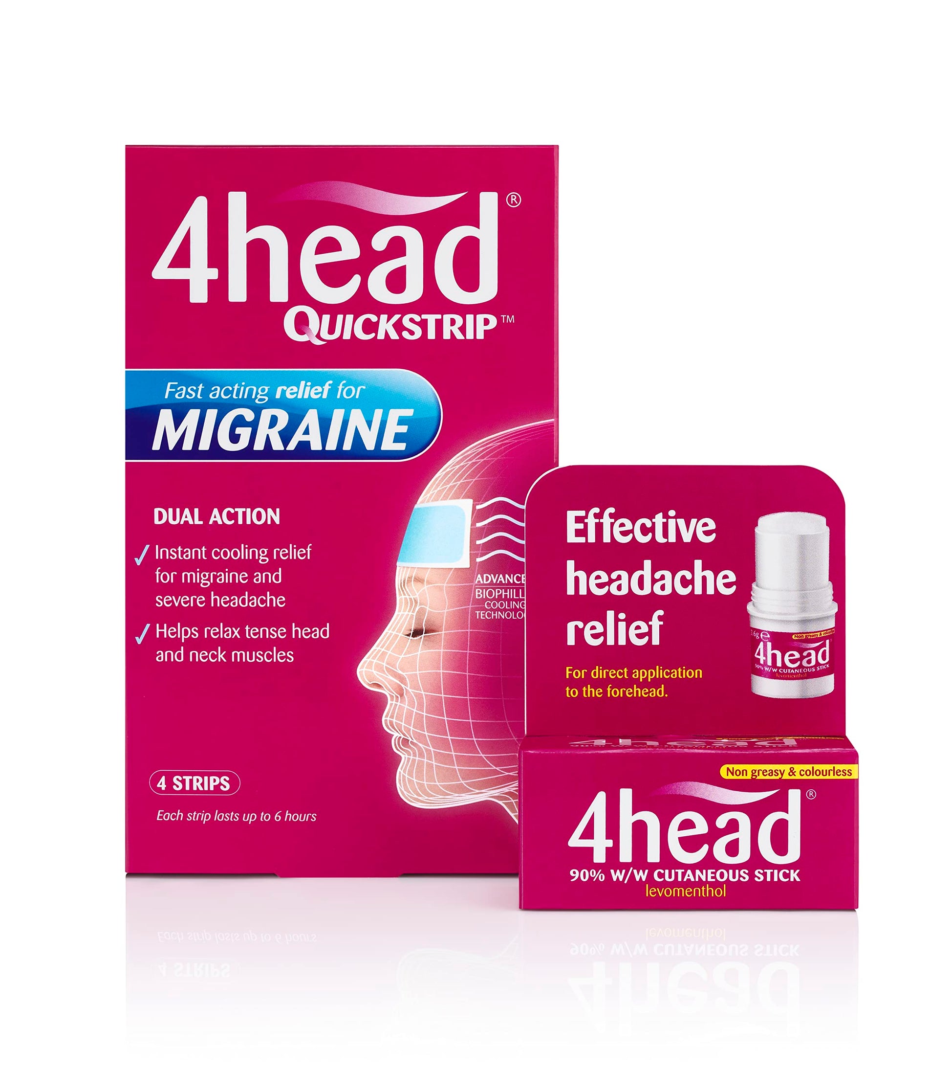 4Head Quickstrip Headache and Migraine Relief Strips - Pack of 4 4 Head Au supplements