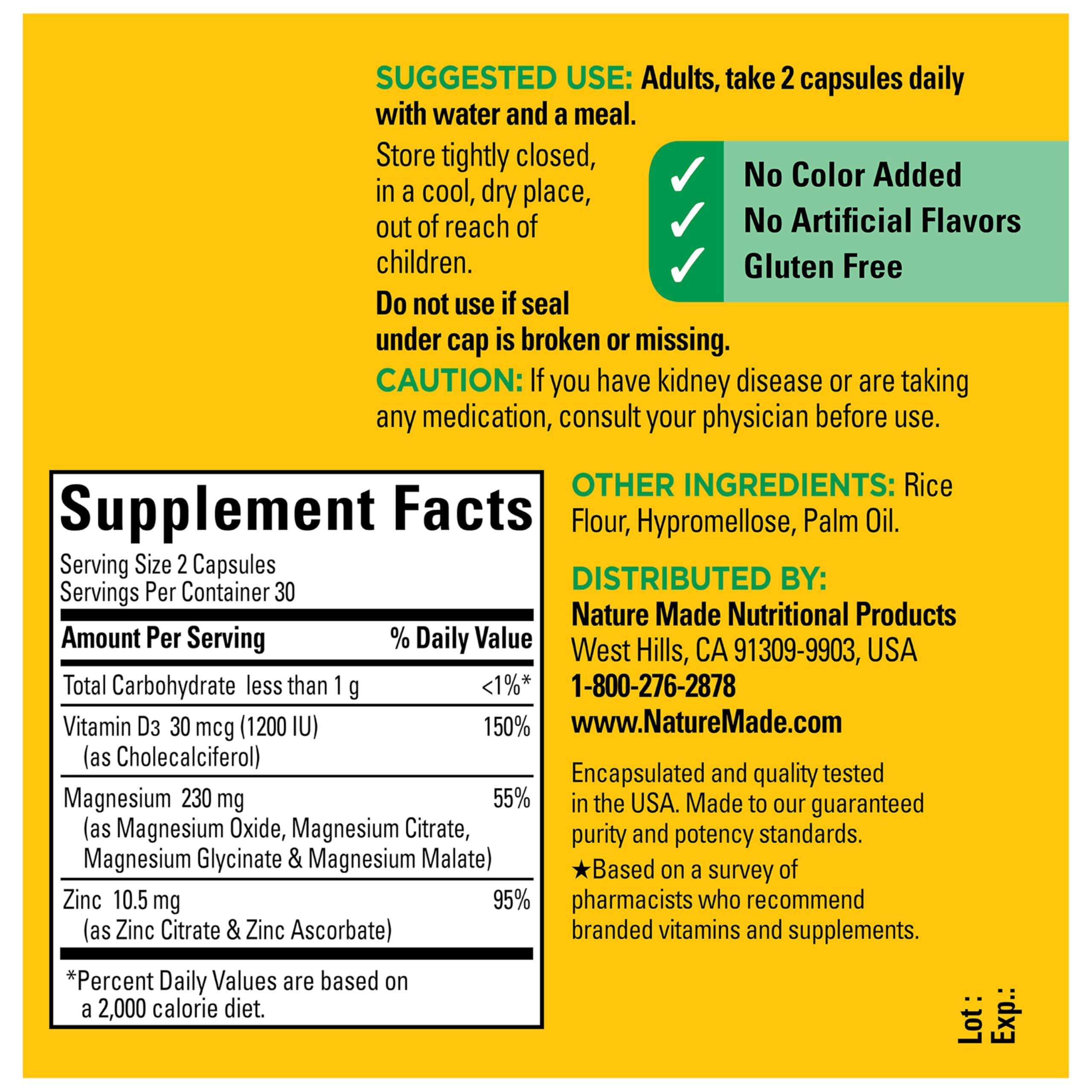 Nature Made Magnesium Complex Supplement with Vitamin D & Zinc for Immune Support, Magnesium Glycinate, Malate, Citrate & Oxide for Muscle, Nerve, Heart & Bone Support, 60 Capsules, 30 Day Supply Nature Made Au supplements