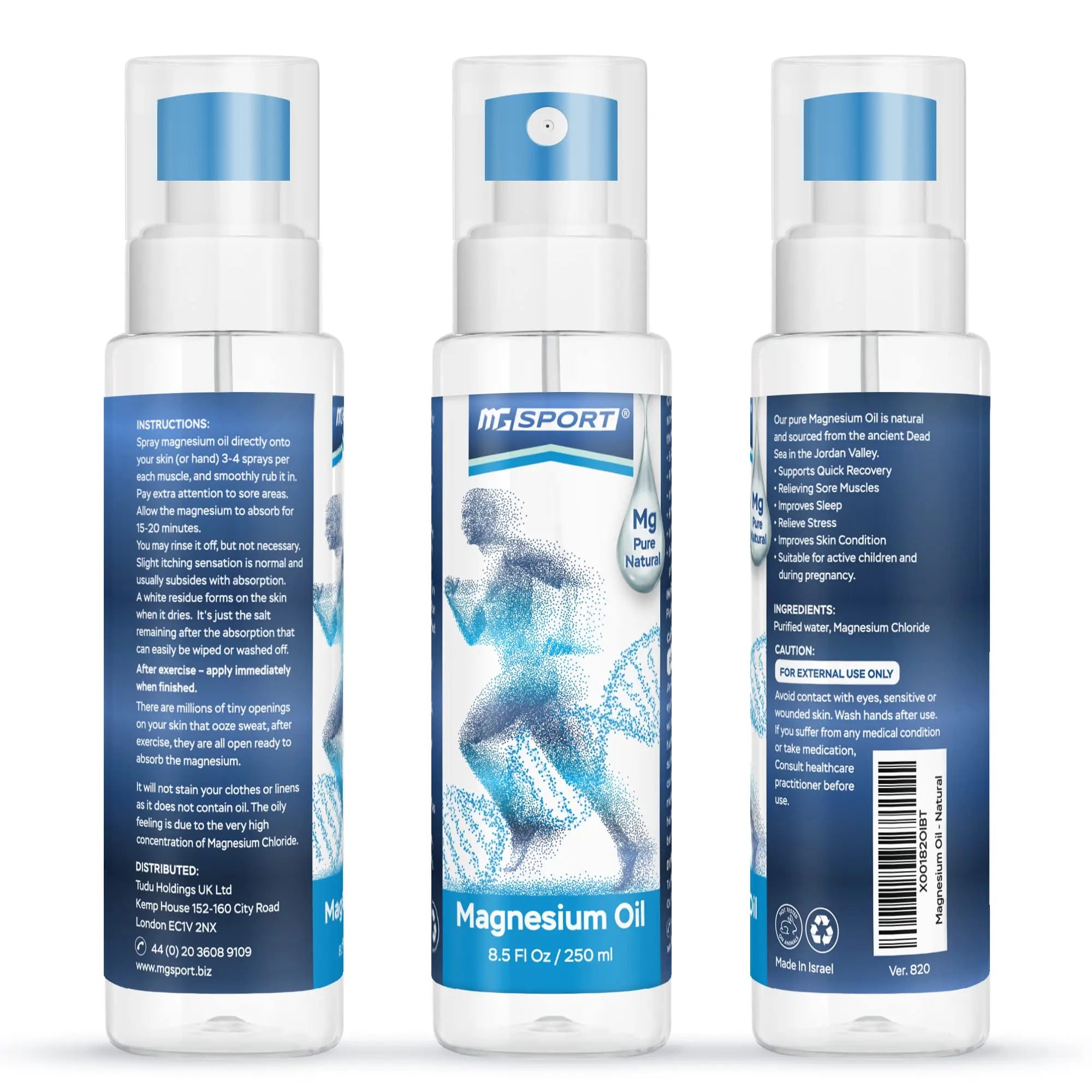 High Absorption Pure Magnesium Oil Spray – 250 ml – 100% Pure Magnesium Chloride MGSPORT Au supplements