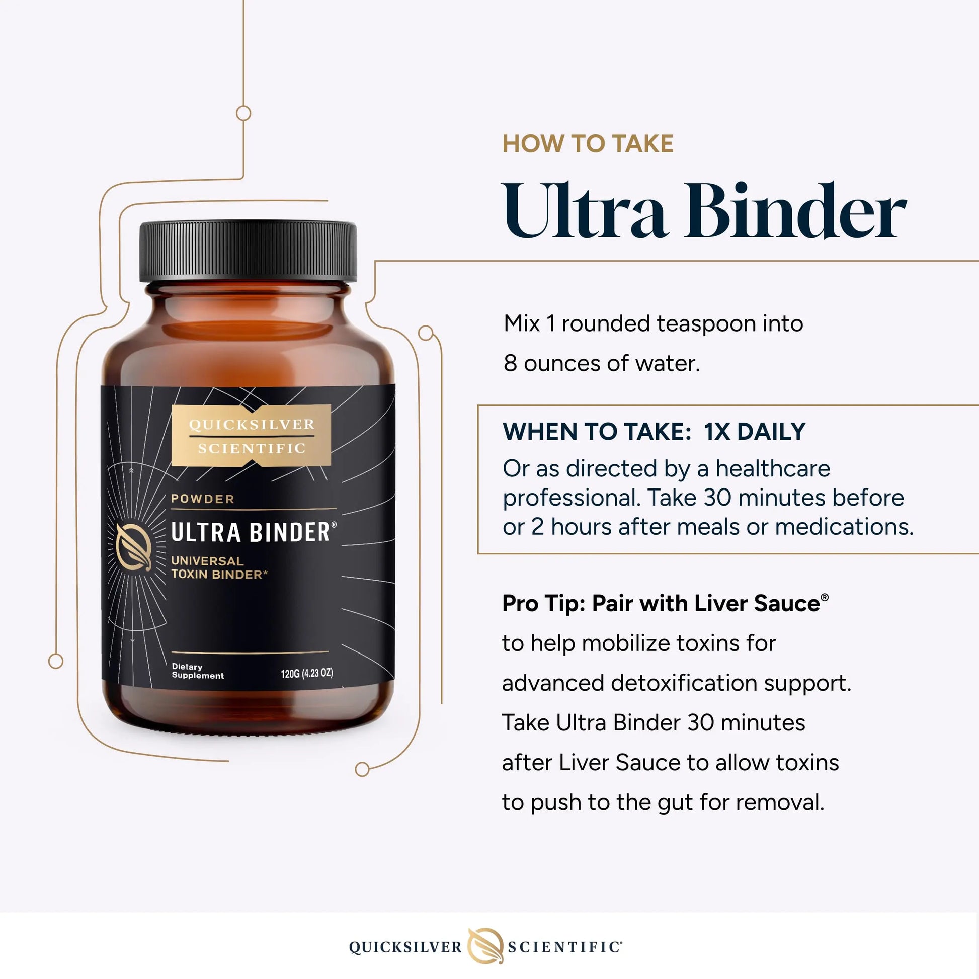 Quicksilver Scientific Ultra Binder Powder - Multi Binder with Bentonite Clay, Zeolite Detox & Charcoal - Supplement for Gut Support & The Body's Toxin Removal Process (120g) Quicksilver Scientific Au supplements