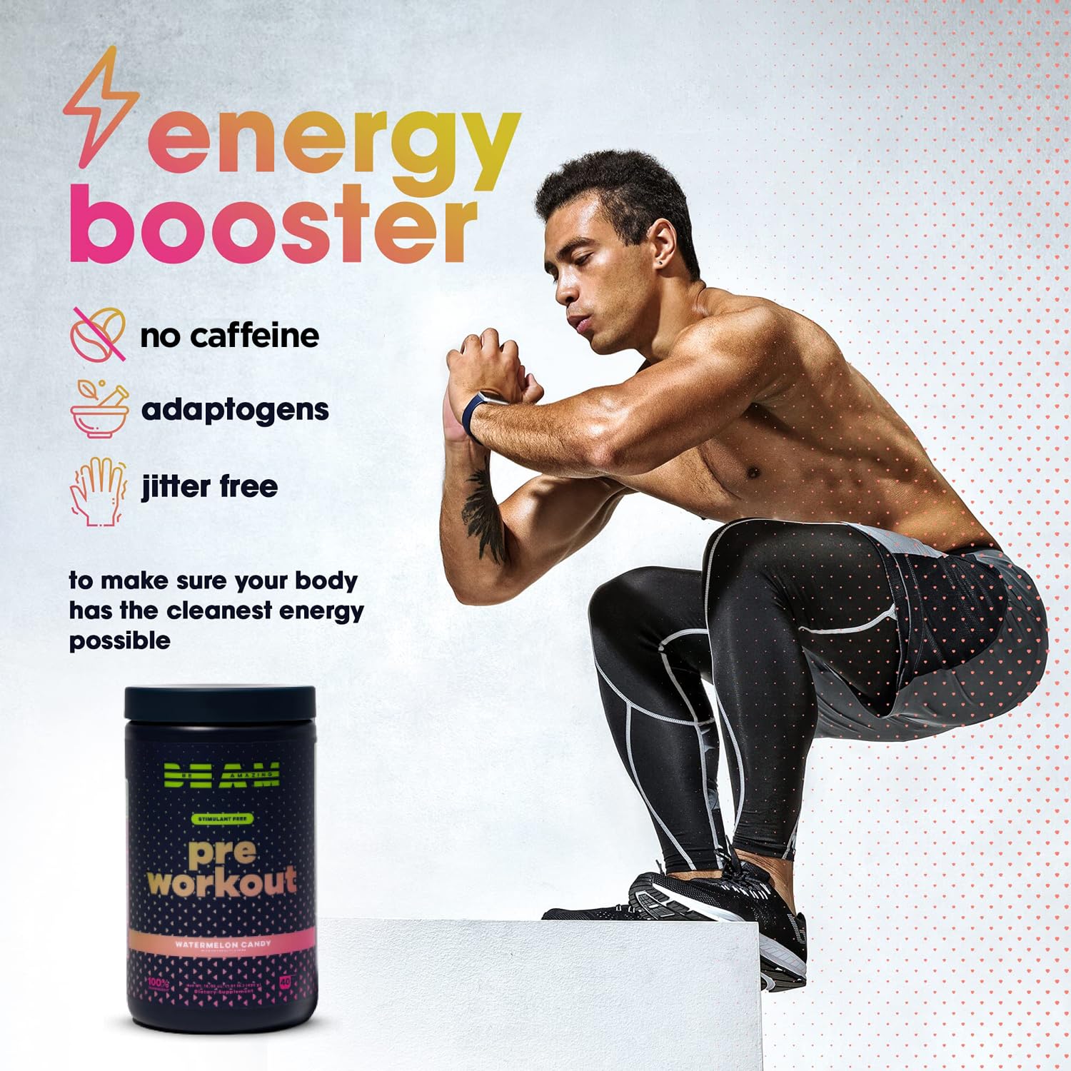 BEAM Be Amazing Vegan Stim Free Pre-Workout Powder | Energy Booster Powdered Drink BEAM Au supplements