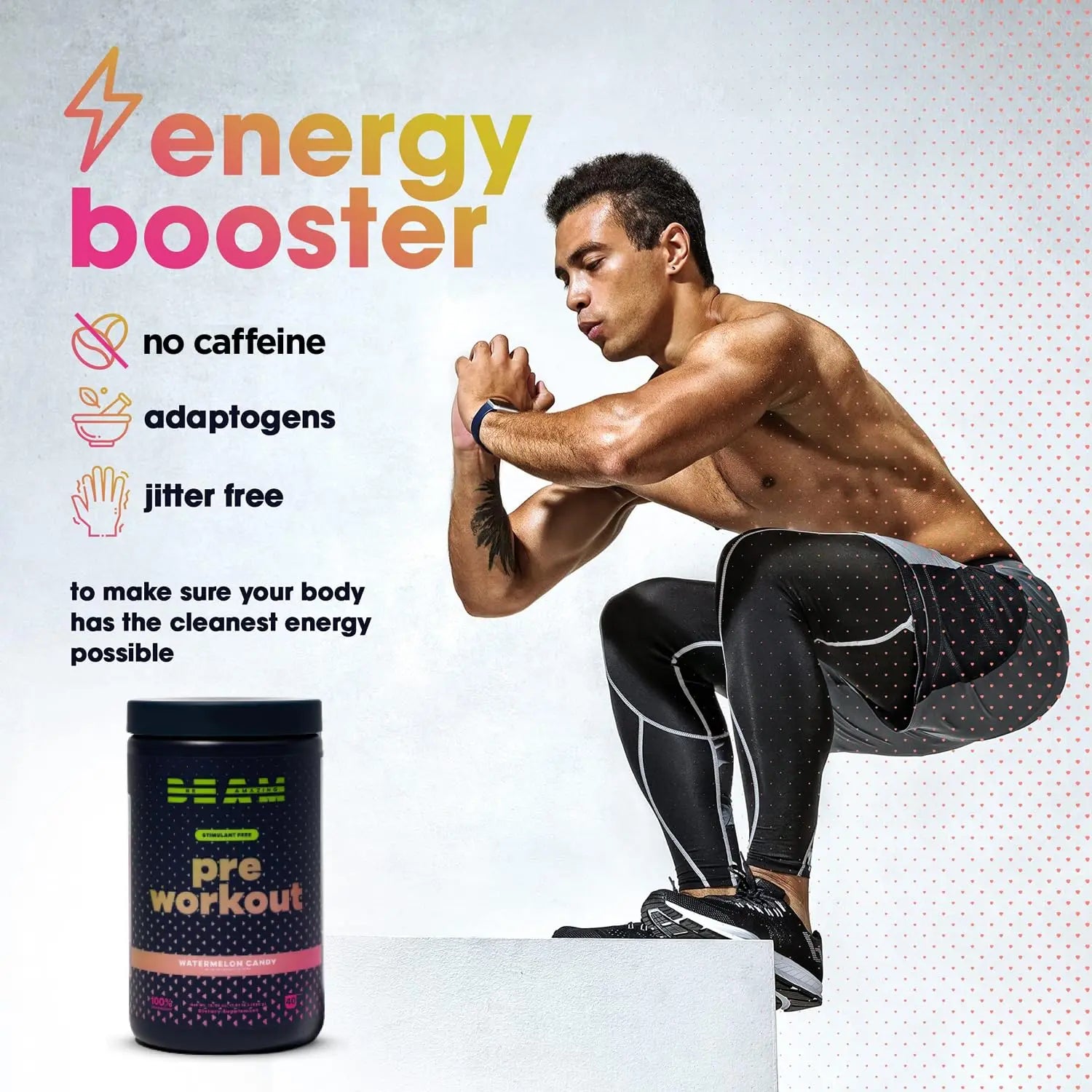 BEAM Be Amazing Vegan Stim Free Pre-Workout Powder | Energy Booster Powdered Drink BEAM Au supplements