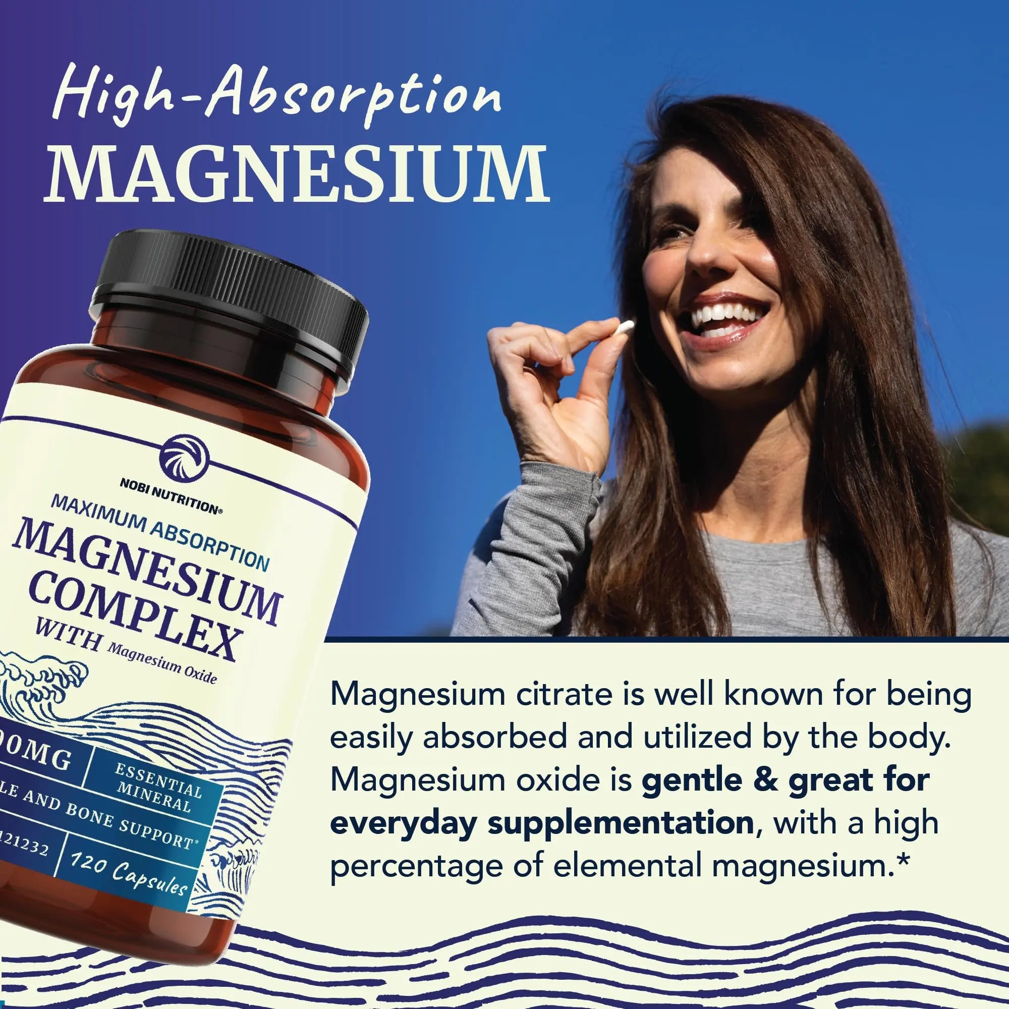 Magnesium Citrate Complex | 500 MG | High Absorption Formula | Calm, Relaxation Nobi Nutrition Au supplements