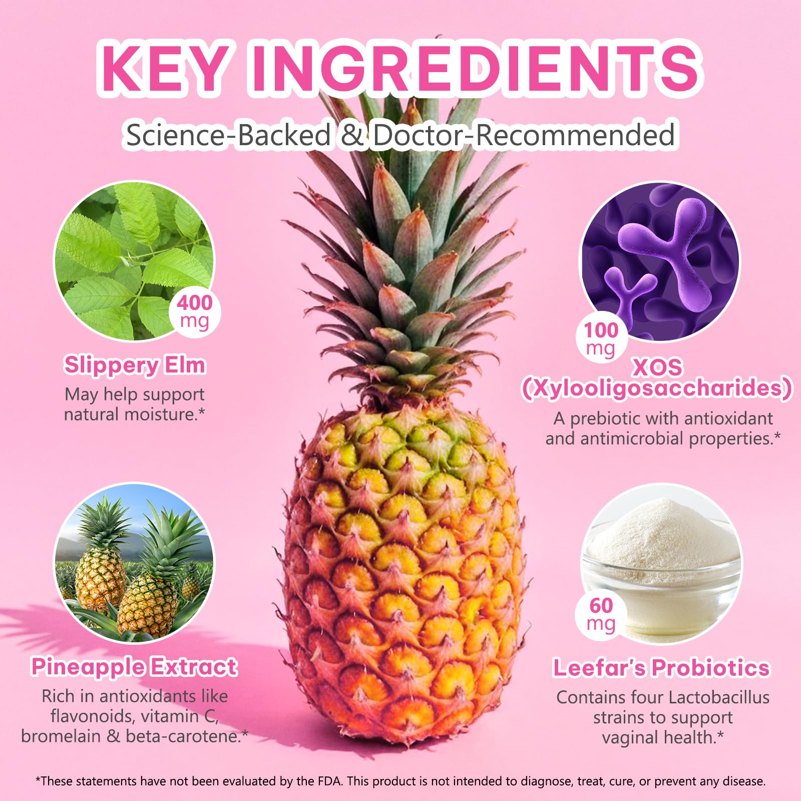 Beyxdu Probiotics for Women Gummies with Slippery Elm Feminine Balance Gummies for Women Vaginal Probiotics with Prebiotics & Lactobacillus Probiotic Blend Vaginal Odor & Vaginal Flora 120Gummy Beyxdu Au supplements