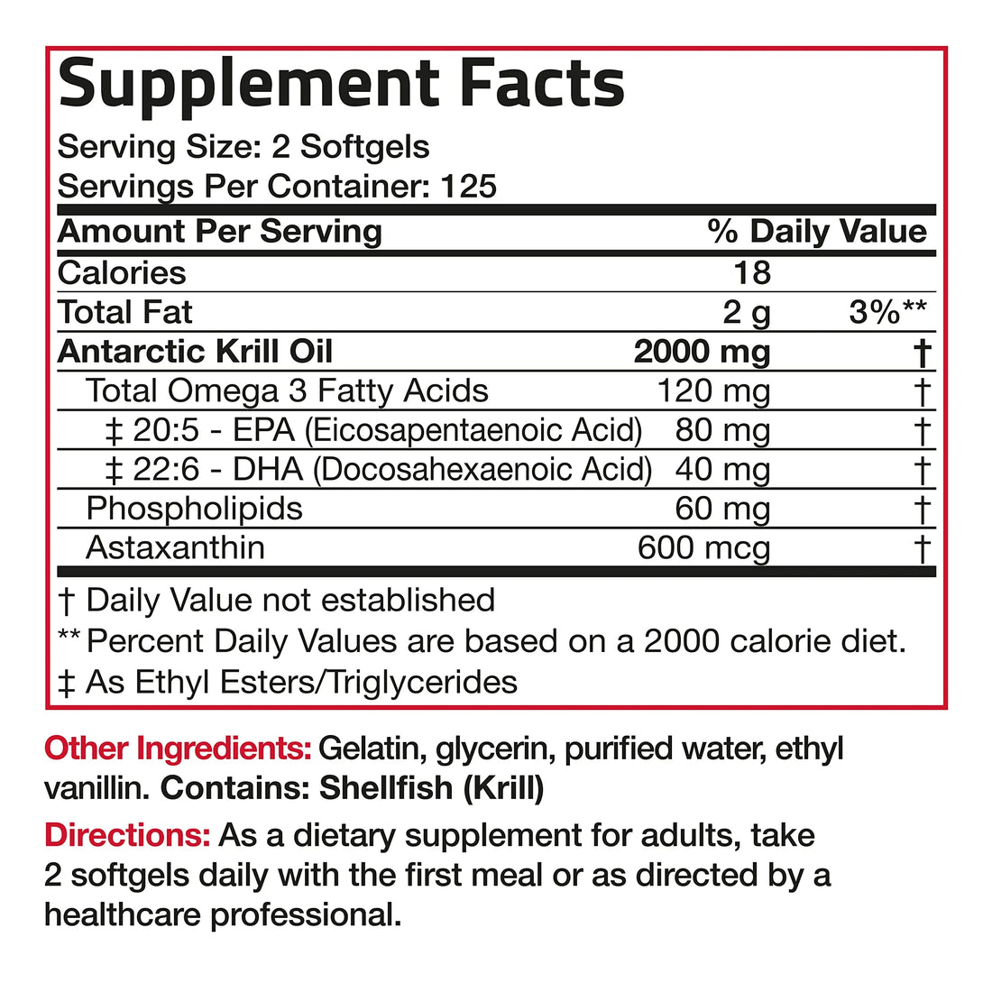 Bronson Antarctic Krill Oil 2000 mg with Omega-3s EPA, DHA, Astaxanthin and Phospholipi Bronson Au supplements