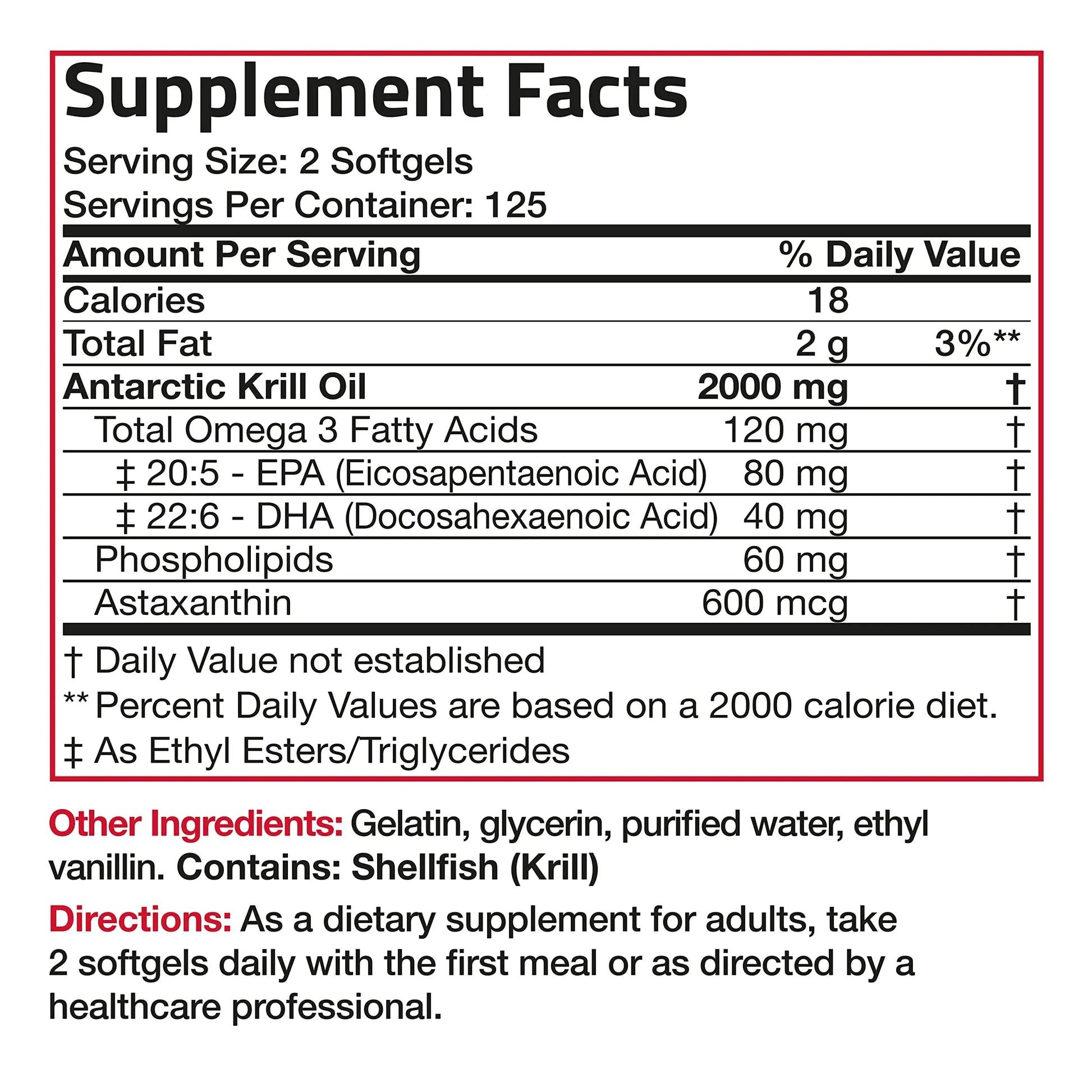 Bronson Antarctic Krill Oil 2000 mg with Omega-3s EPA, DHA, Astaxanthin and Phospholipi Bronson Au supplements
