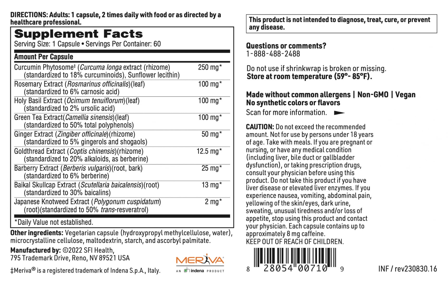 Klaire Labs SFI Health Inflathera - Phytonutrient Blend with Turmeric & Knotweed, Designed to Support Inflammation Response (60 Capsules) SFI Health Au supplements