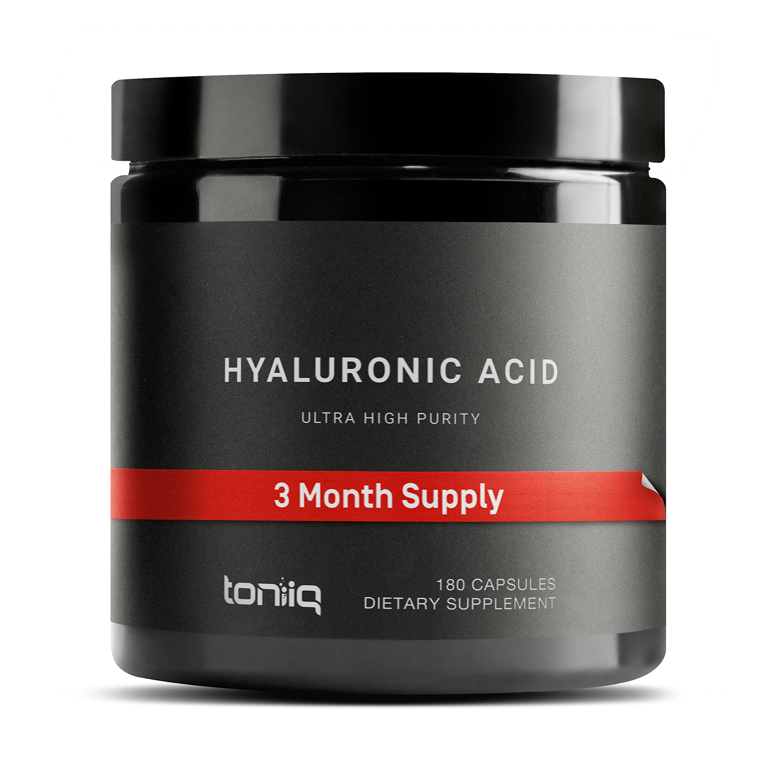 Toniiq Hyaluronic Acid Supplements – Lab Tested 95% Ultra High Purity – Fermented and Bioavailable with Vitamin C – Third Party Lab Tested – 180 Capsules Toniiq Au supplements