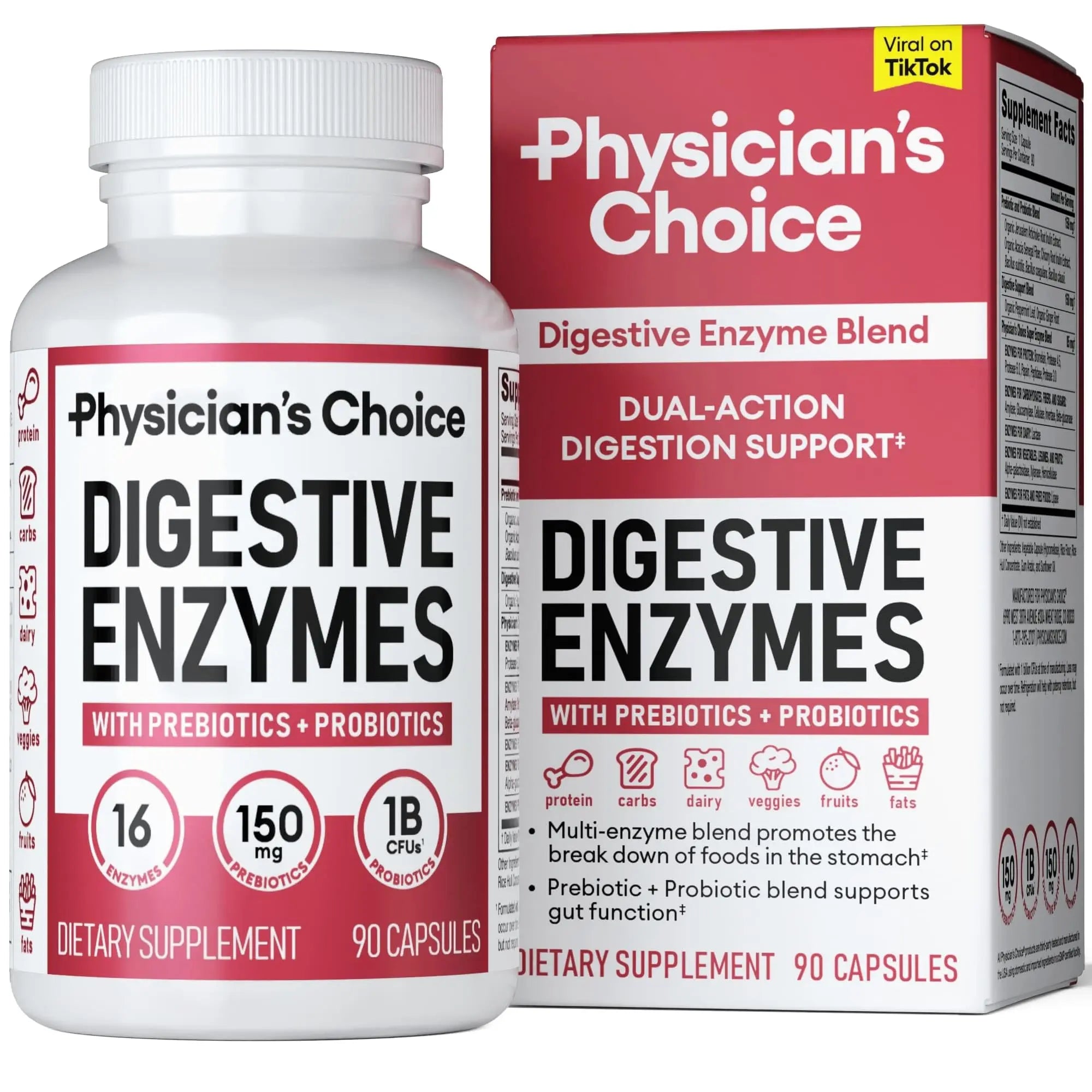 Physician's CHOICE Digestive Enzymes - Multi Enzymes, Organic Prebiotics & Probiotics Physician's CHOICE Au supplements