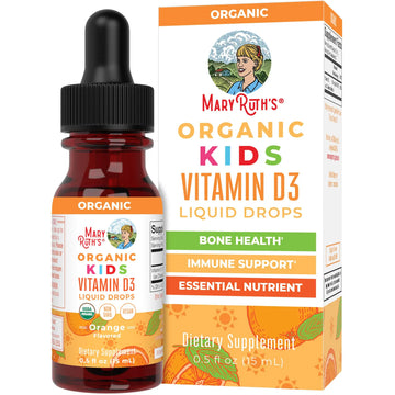 MaryRuth Organics USDA Organic Vitamin D3 Liquid Drops for Kids | 640 IU Vitamin D3 Per Serving | Kids Immune Support & Bone Health Supplement | Formulated for Ages 4-13 | 0.5oz | 30 Servings MARYRUTH'S Au supplements