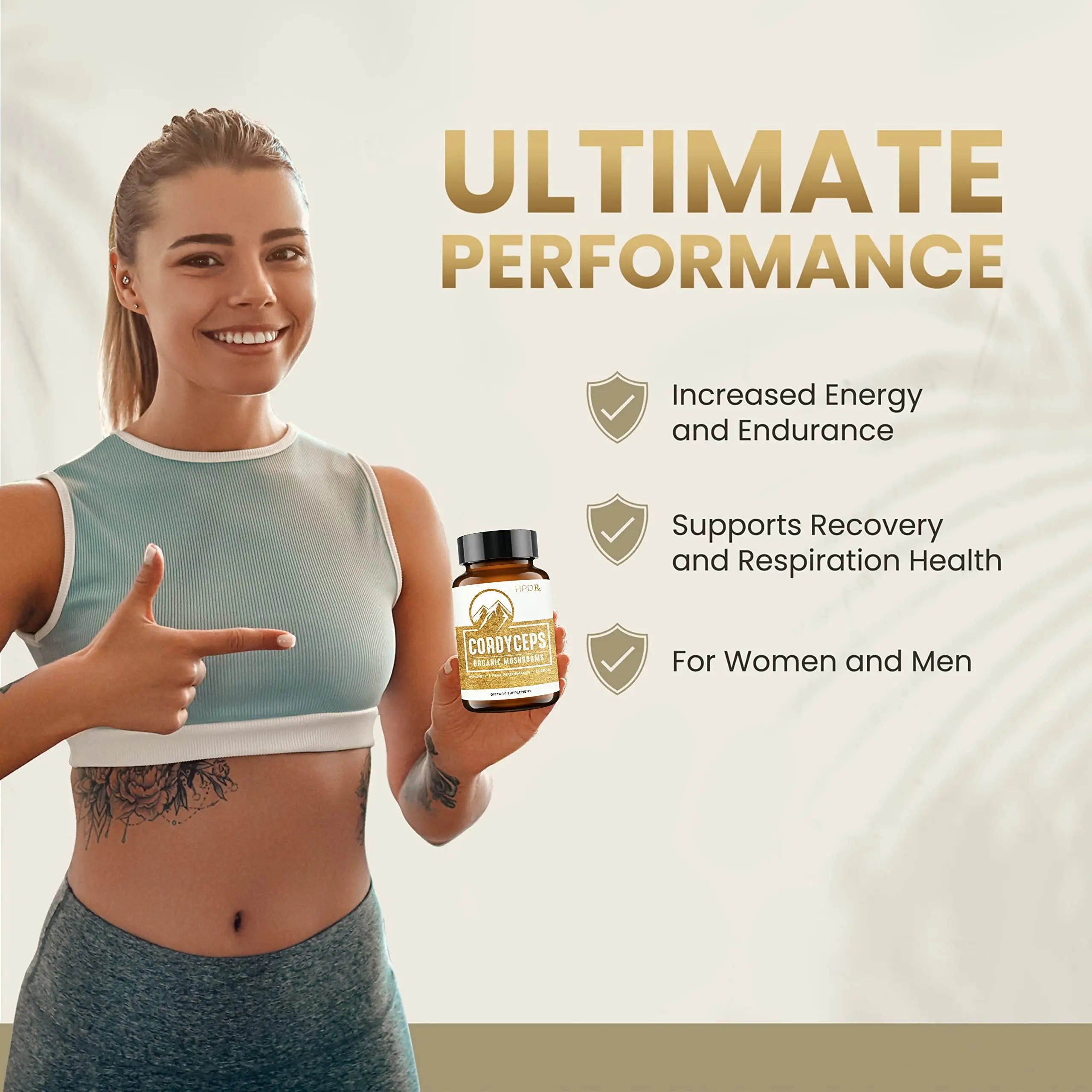 HPD Rx Premium Organic Cordyceps Mushroom Extract Performance , Pack of 2 HPD Rx Au supplements