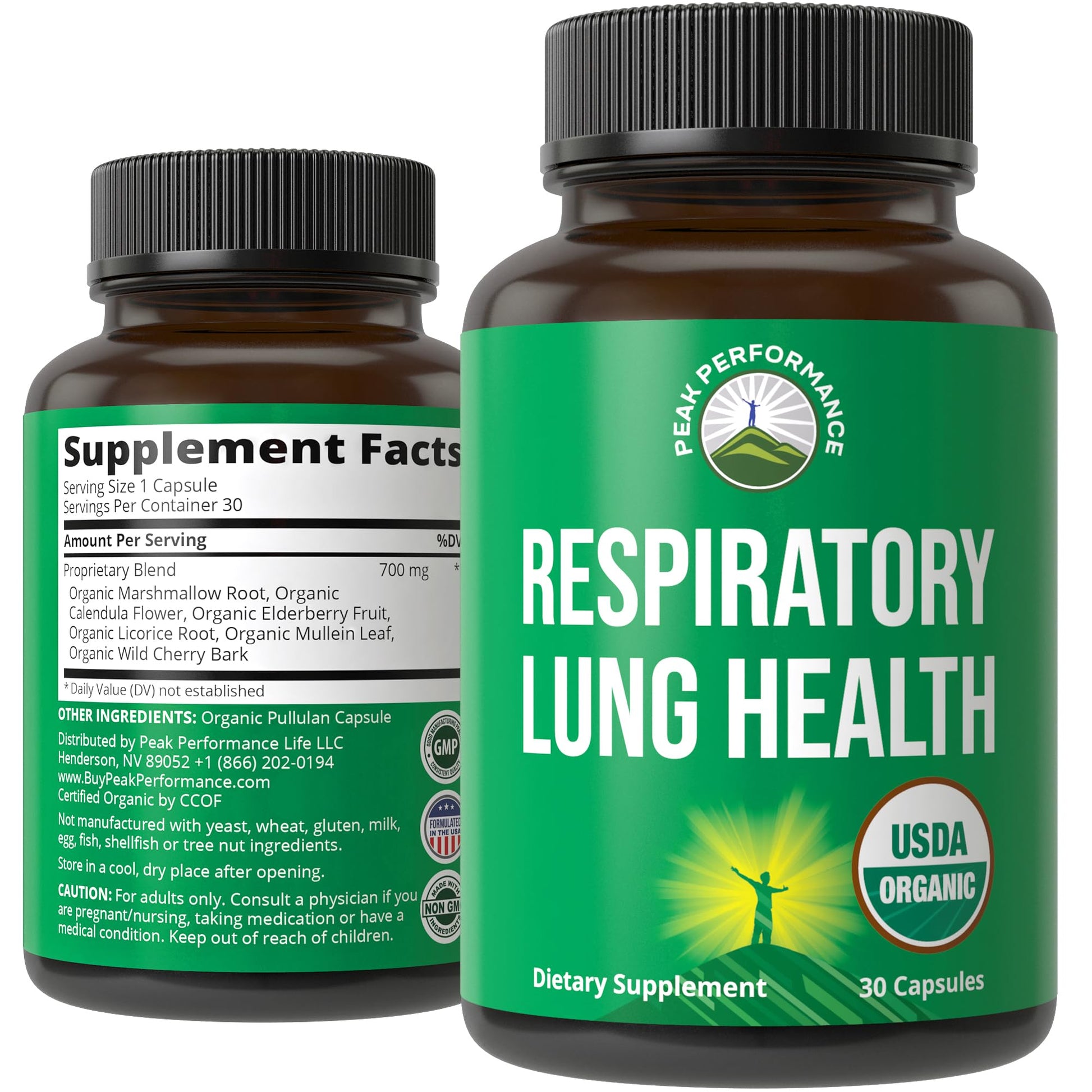 USDA Organic Lung Detox for Smokers and Non Smokers with 6 Top Ingredients. Mullein Leaf, Marshmallow Root, Calendula. Lungs Cleanse for Better Respiratory Health. Lung Support Capsules Supplement Peak Performance Au supplements