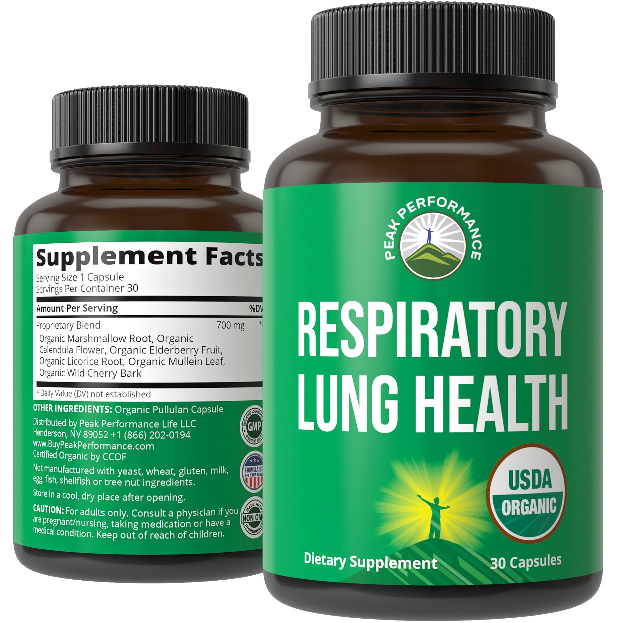 USDA Organic Lung Detox for Smokers and Non Smokers with 6 Top Ingredients. Mullein Leaf, Marshmallow Root, Calendula. Lungs Cleanse for Better Respiratory Health. Lung Support Capsules Supplement Peak Performance Au supplements