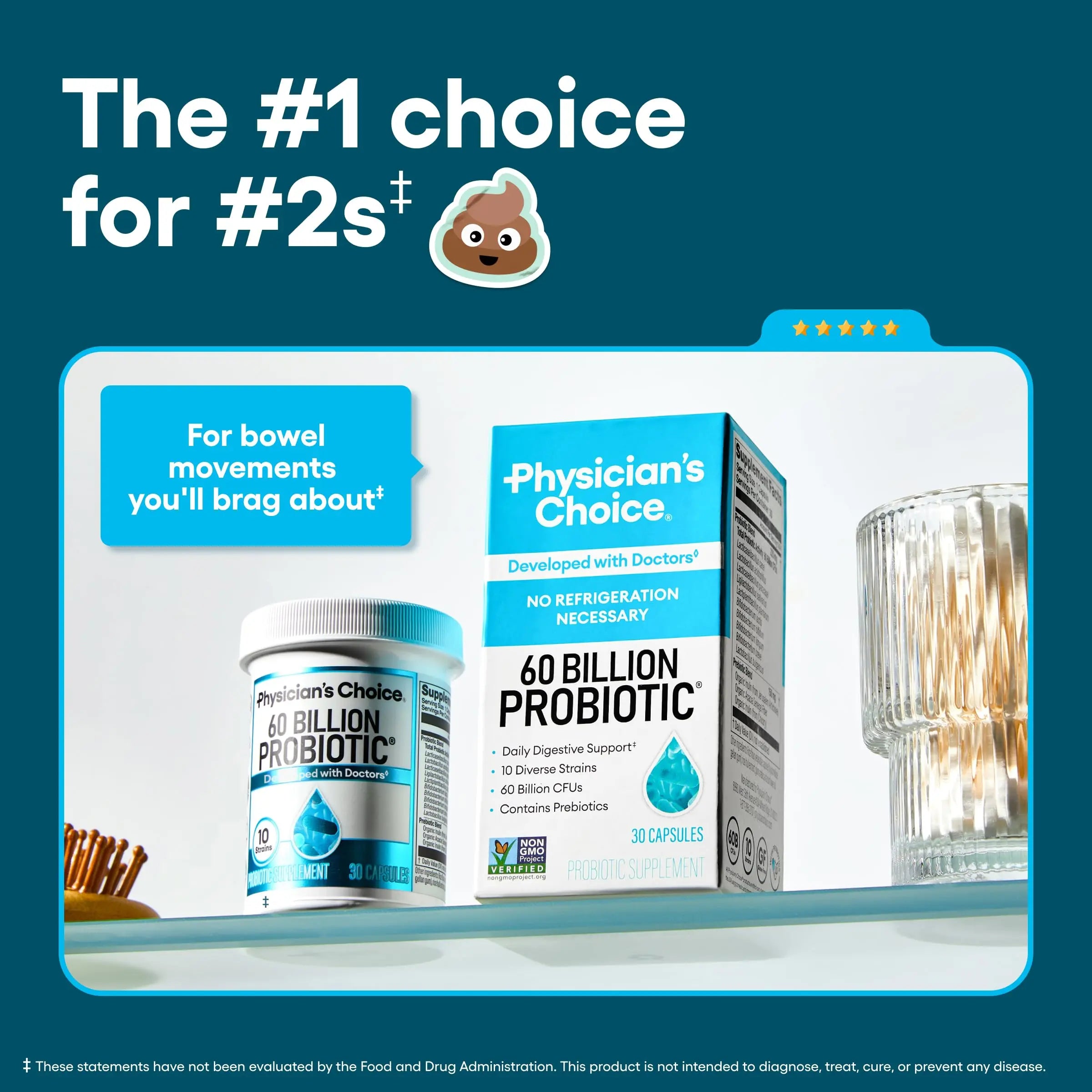Physician's CHOICE Probiotics 60 Billion CFU - 10 Strains + Organic Prebiotics - Immune, Digestive & Gut Health - Supports Occasional Constipation Physician's CHOICE Au supplements