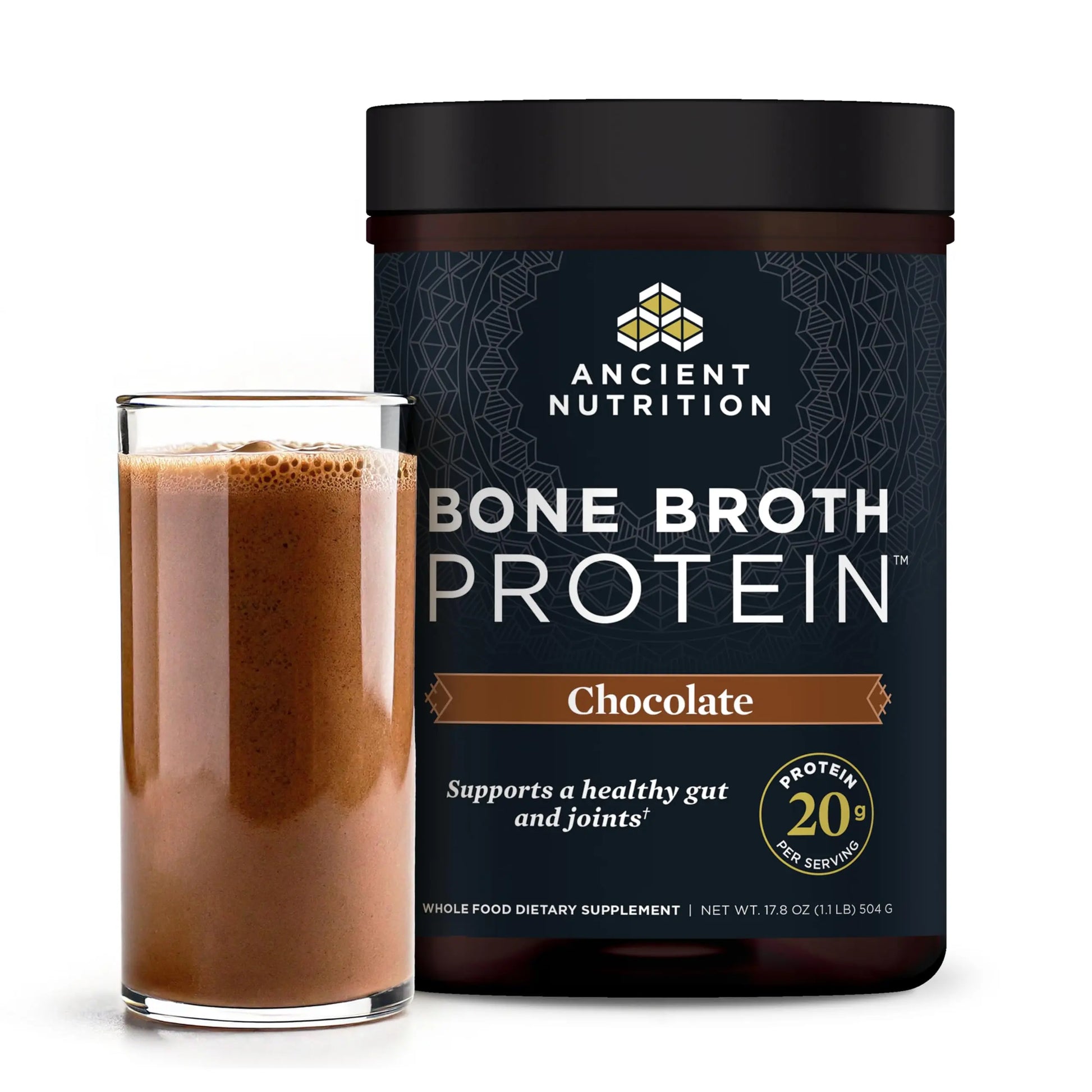 Ancient Nutrition Protein Powder Made from Real Bone Broth, Chocolate, 20g Protein Per Serving, 20 Serving Tub, Gluten Free Hydrolyzed Collagen Ancient Nutrition Au supplements