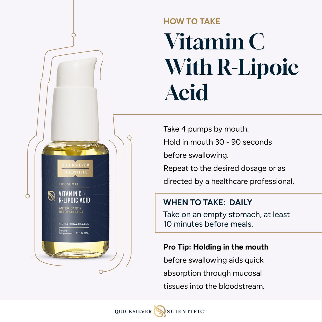 Quicksilver Scientific Vitamin C + R Lipoic Acid - Liposomal Vitamin C with RLA - Antioxidant, Detox & Immune Support Supplement - with Superior Absorption (50 ml) Quicksilver Scientific Au supplements