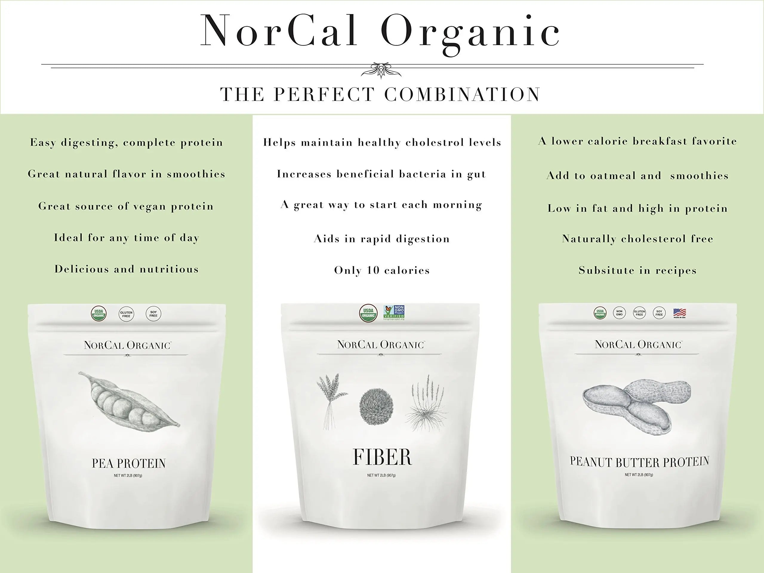 Norcal Organic Peanut Butter Protein Powder - 2lb | Vegan, Low-Cal, 11g Protein NorCal Organic Au supplements