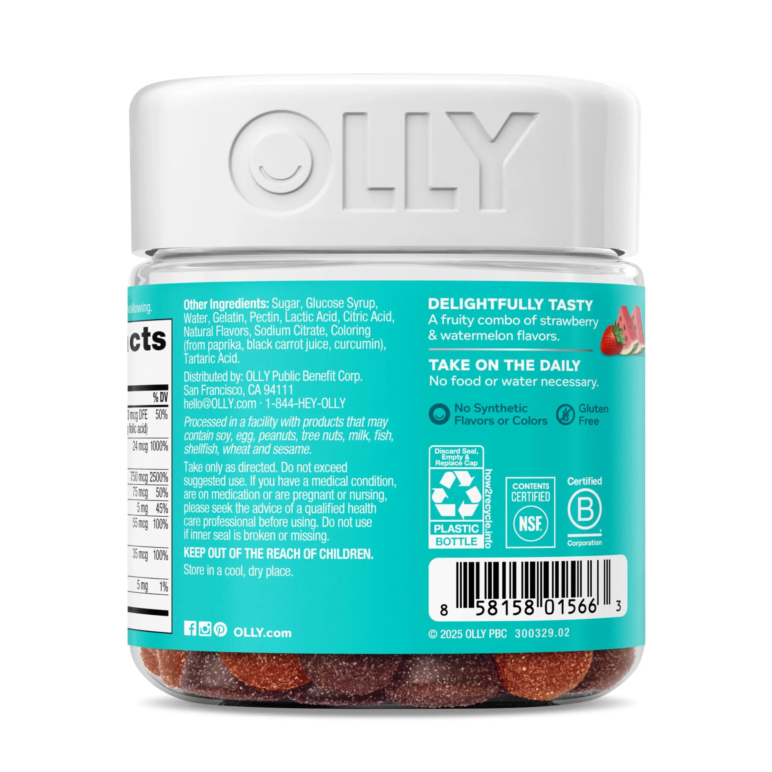 Olly Teen Girl Multi Gummy, Healthy Skin and Immune Support, 15 Essential Vitamins, Biotin, Zinc, Calcium, Chewable Multivitamin OLLY Au supplements
