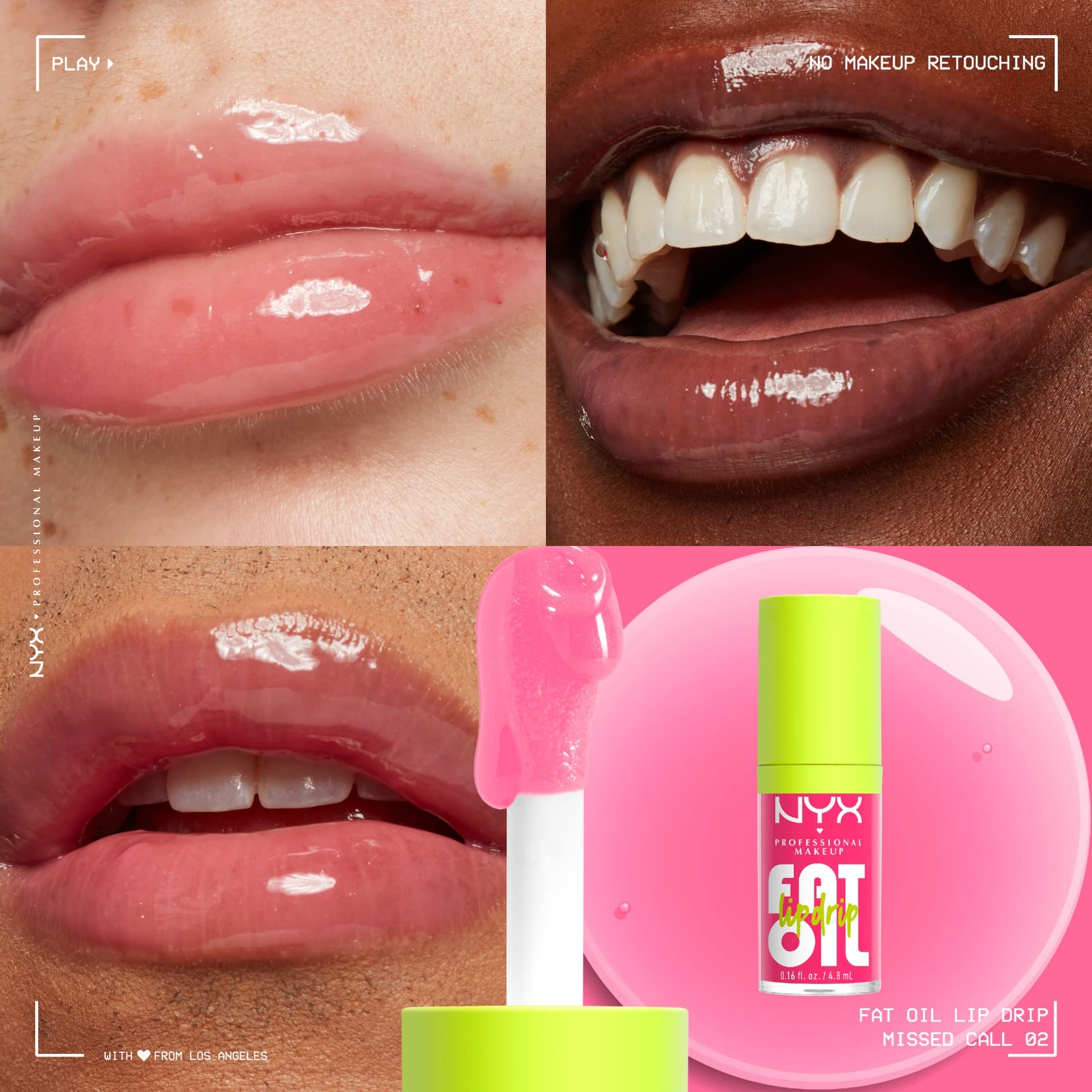 NYX PROFESSIONAL MAKEUP Fat Oil Lip Drip, Moisturizing Lip Oil Gloss, Vegan Tinted Formula, Up to 12 HR Hydration - Missed Call (Sheer Pink) NYX PROFESSIONAL MAKEUP Au supplements