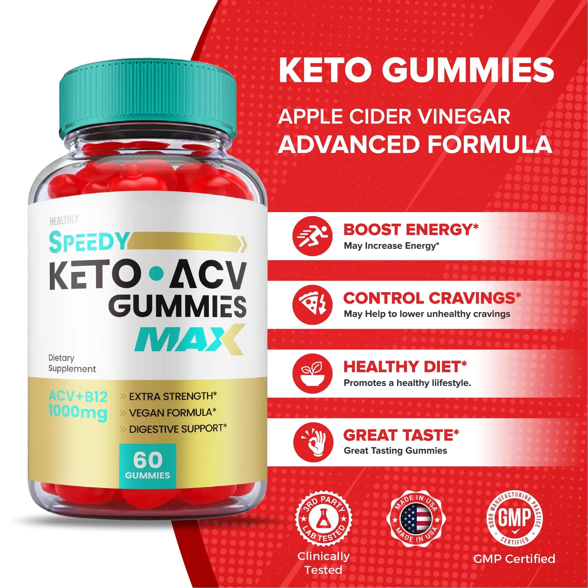 (3 Pack) Speedy Keto ACV Gummies Maximum Strength, Speedy Keto Plus ACV Gummies Healthly Au supplements