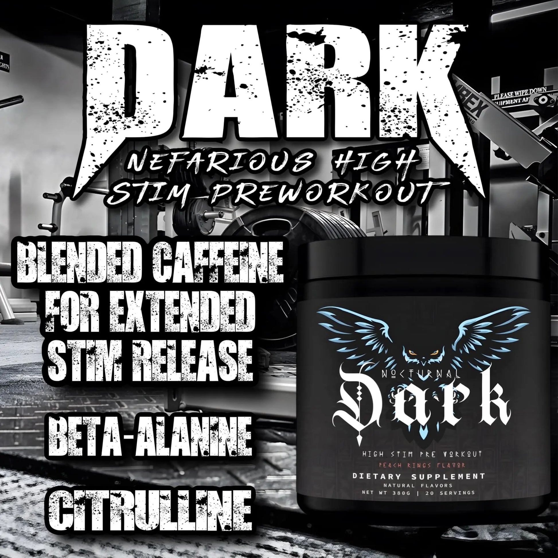 Nocturnal Labz Dark High Stim Pre Workout Powder | Potent Pre-workout Formula for Men Nocturnal Au supplements