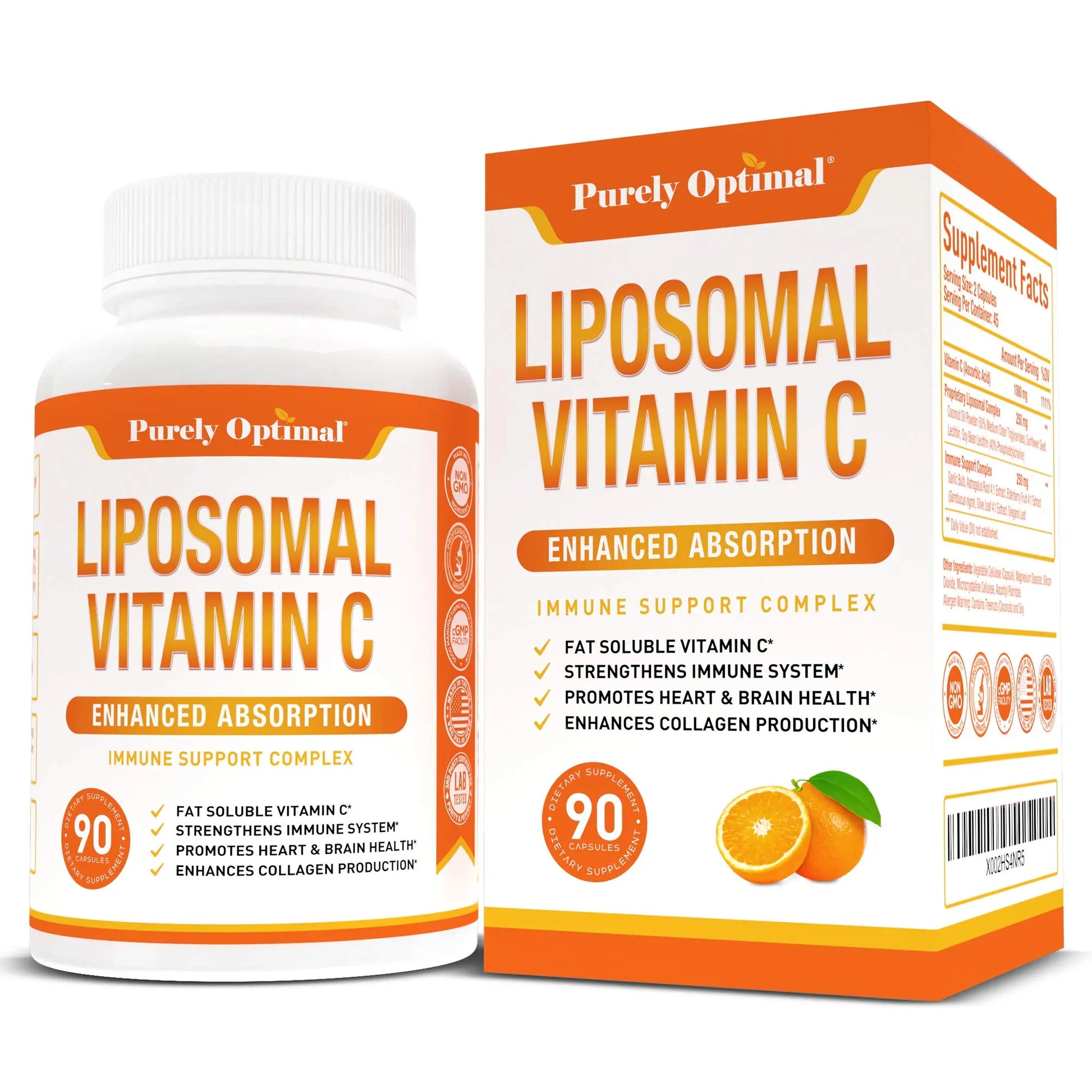 Premium Liposomal Vitamin C Supplement - High Absorption, Fat Soluble Ascorbic Acid Purely Optimal Au supplements